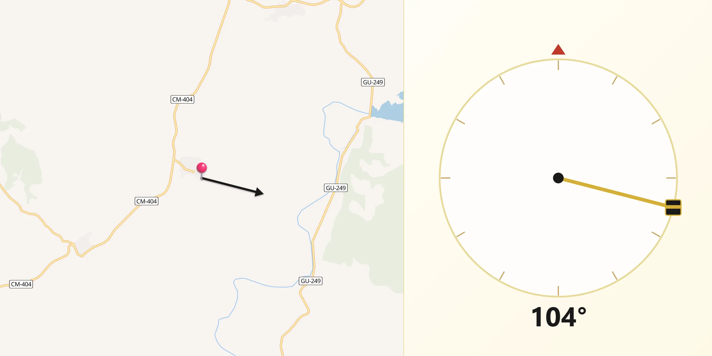 Dirección de la Qibla desde Mazuecos