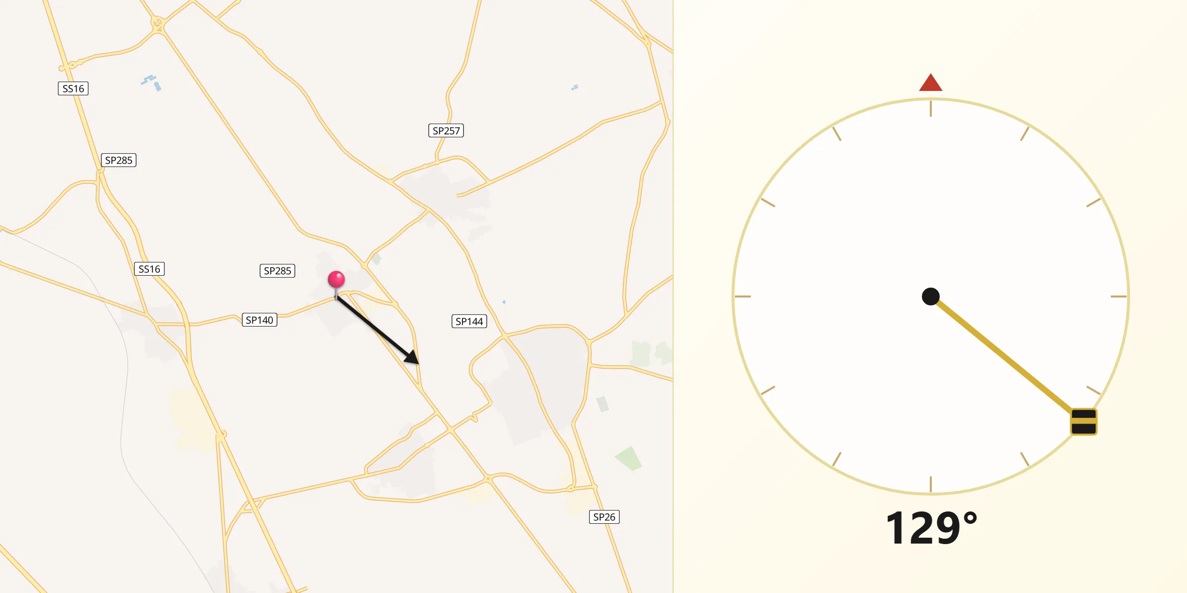 Direzione della Qibla da Caprarica di Lecce