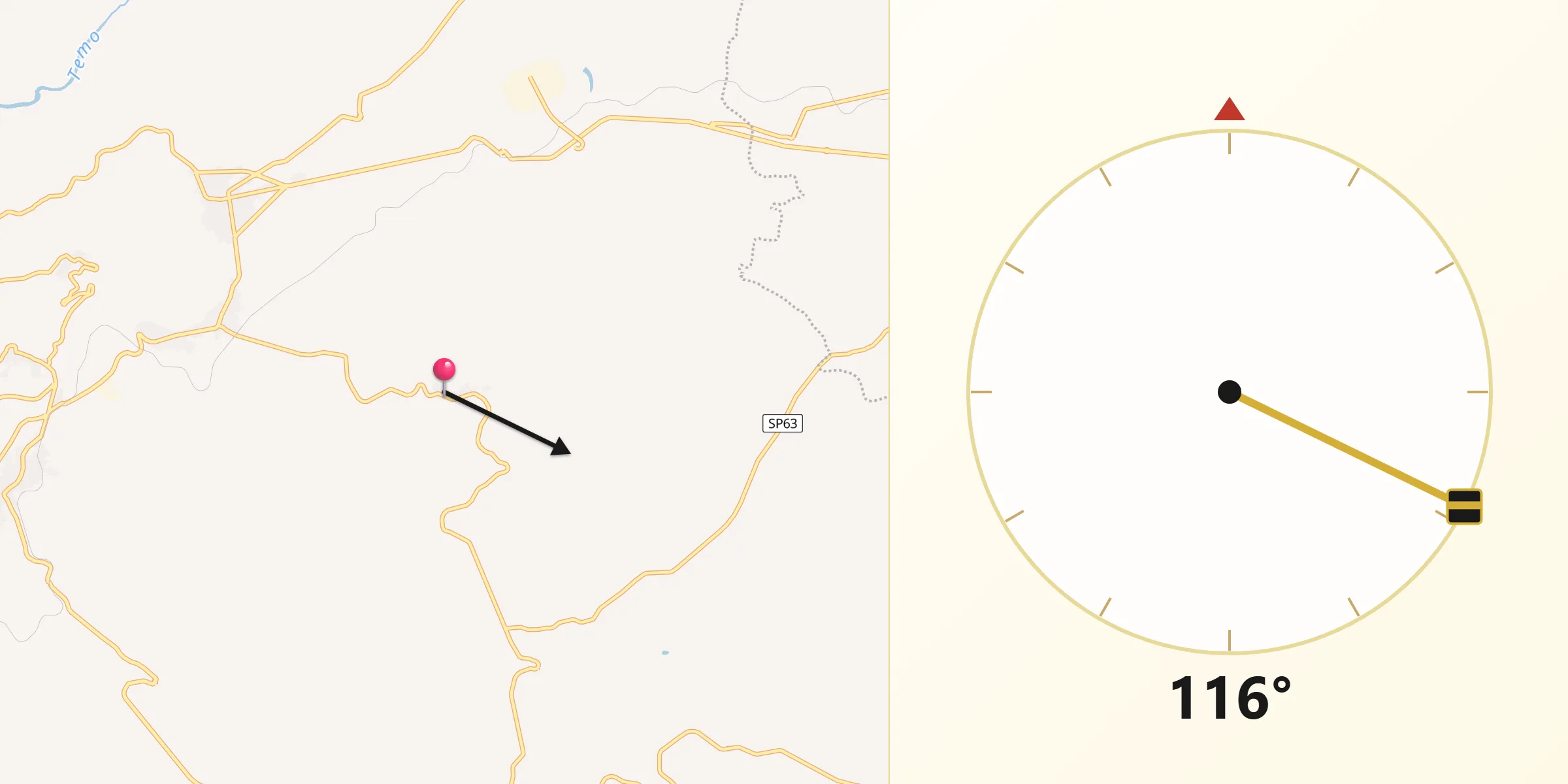 Direzione della Qibla da Sagama