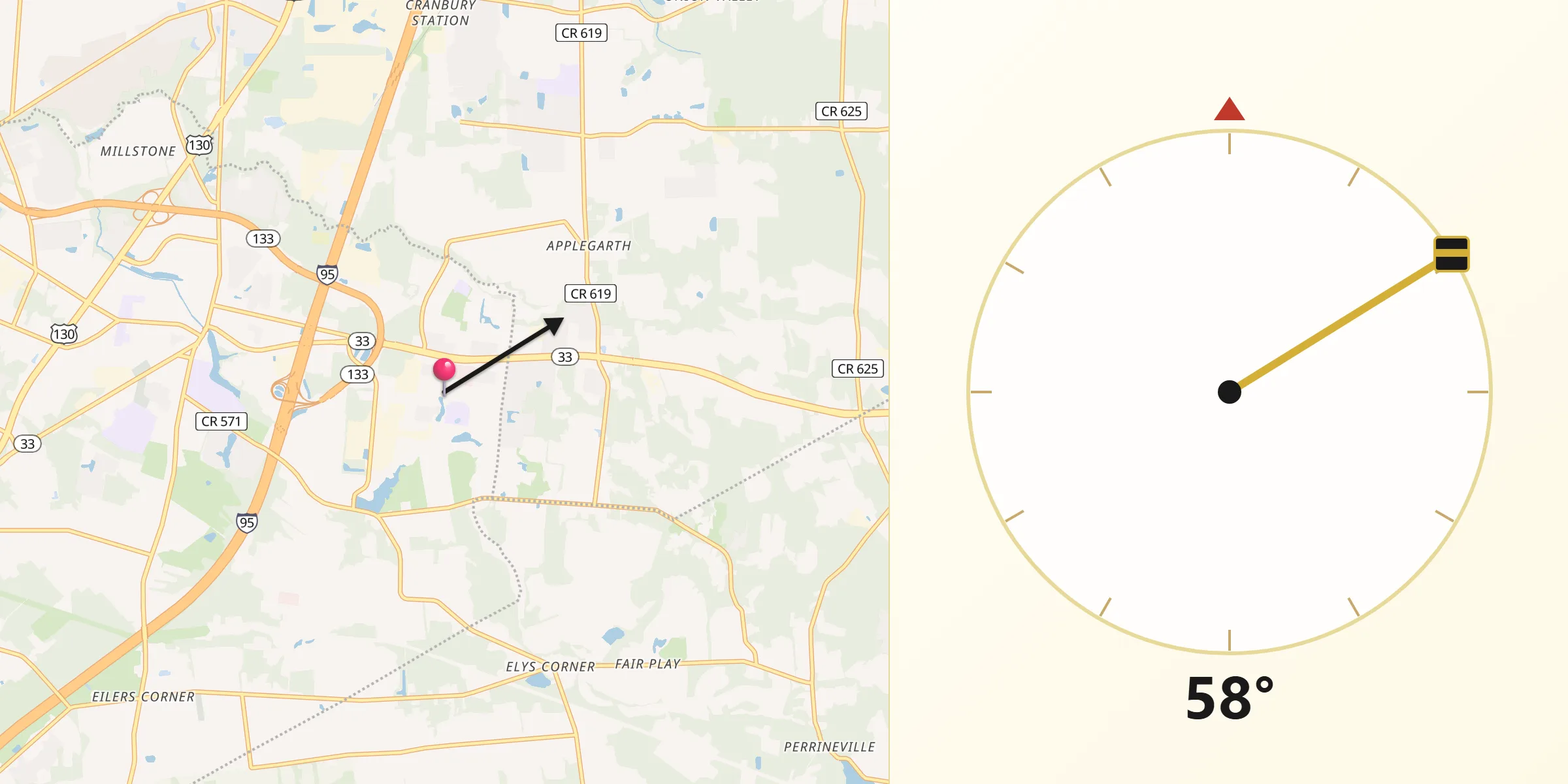 Qibla Direction from Twin Rivers