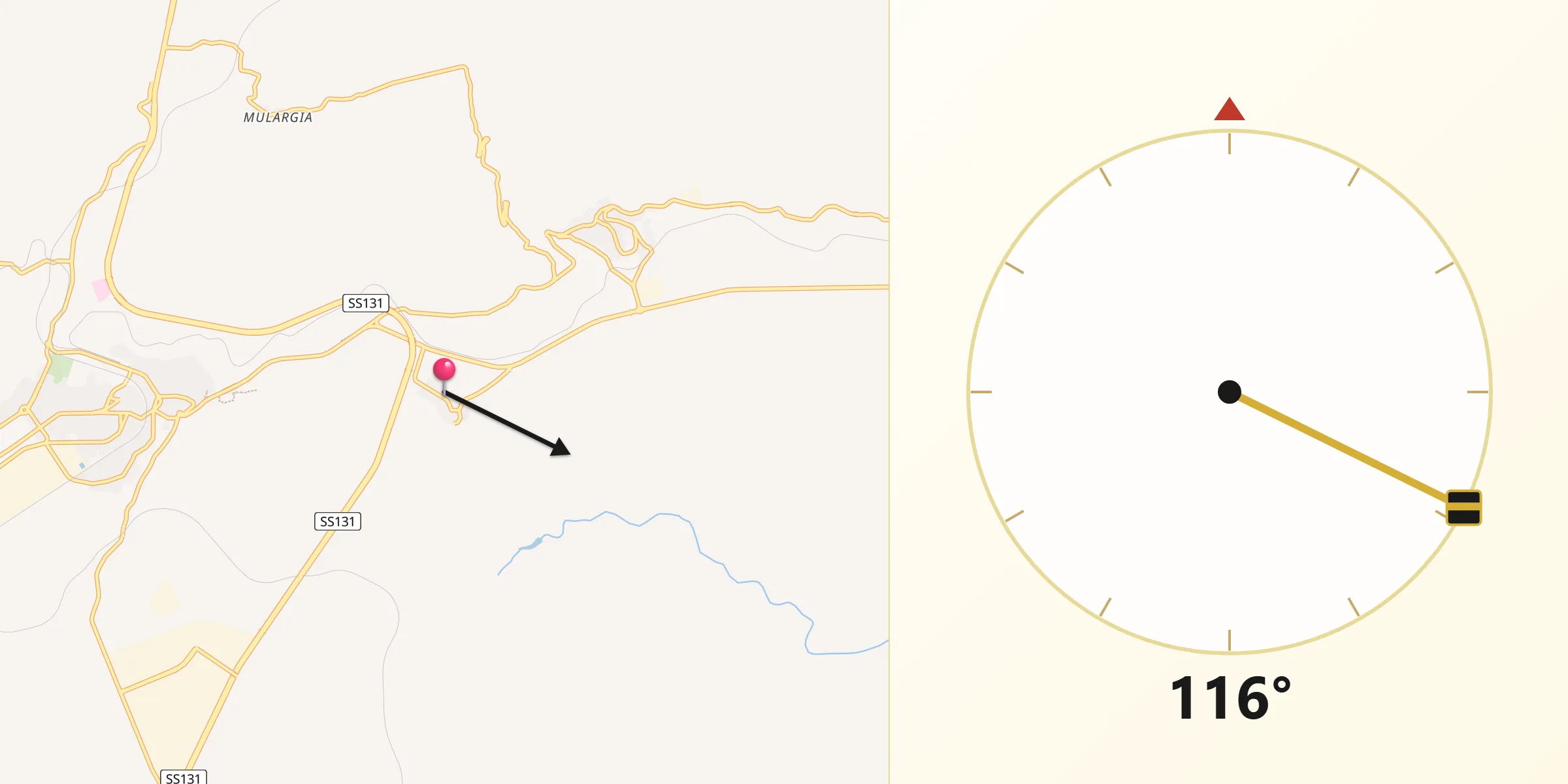 Direzione della Qibla da Birori
