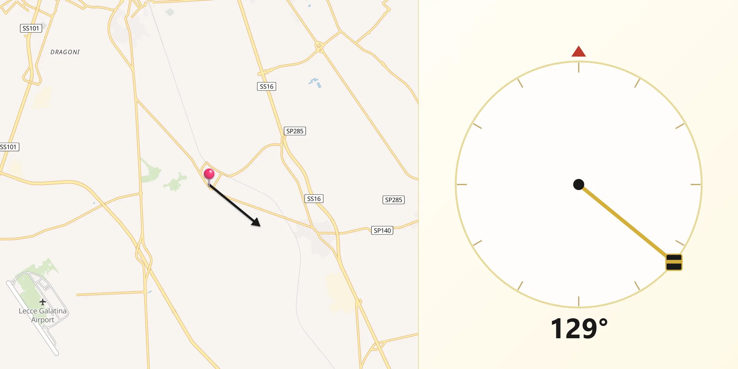Direzione della Qibla da San Donato di Lecce