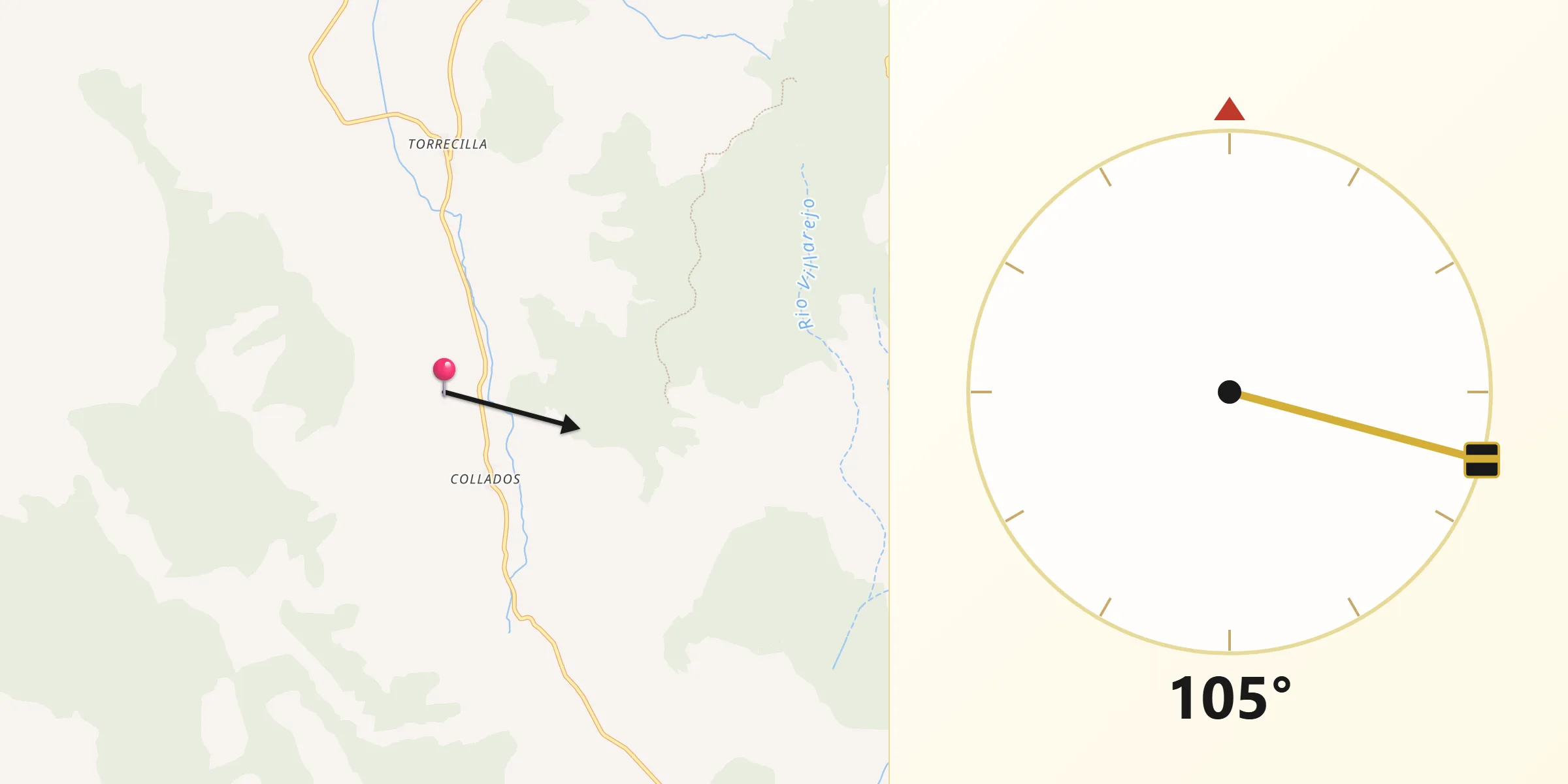 Dirección de la Qibla desde Sotorribas