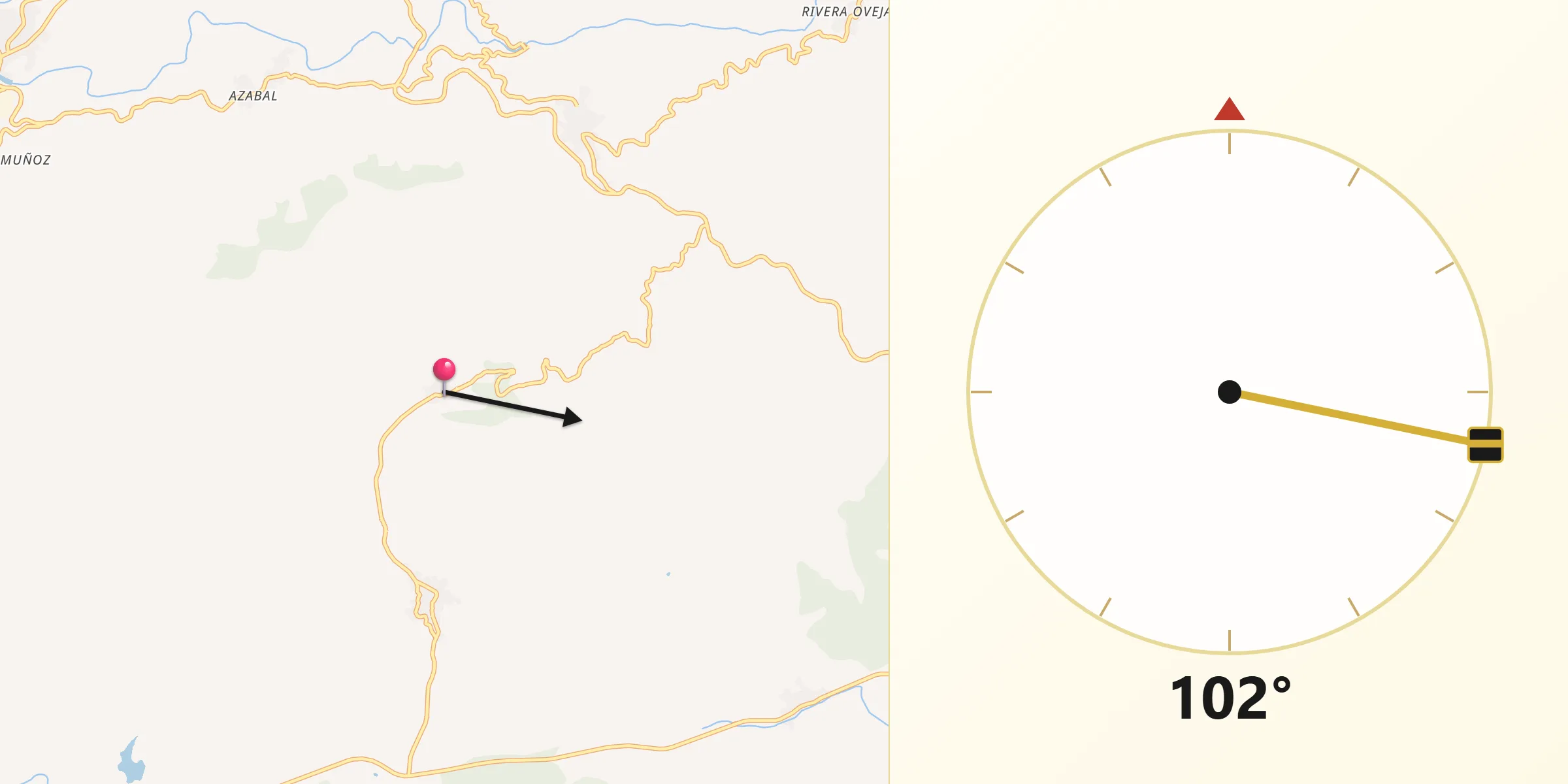 Dirección de la Qibla desde Marchagaz