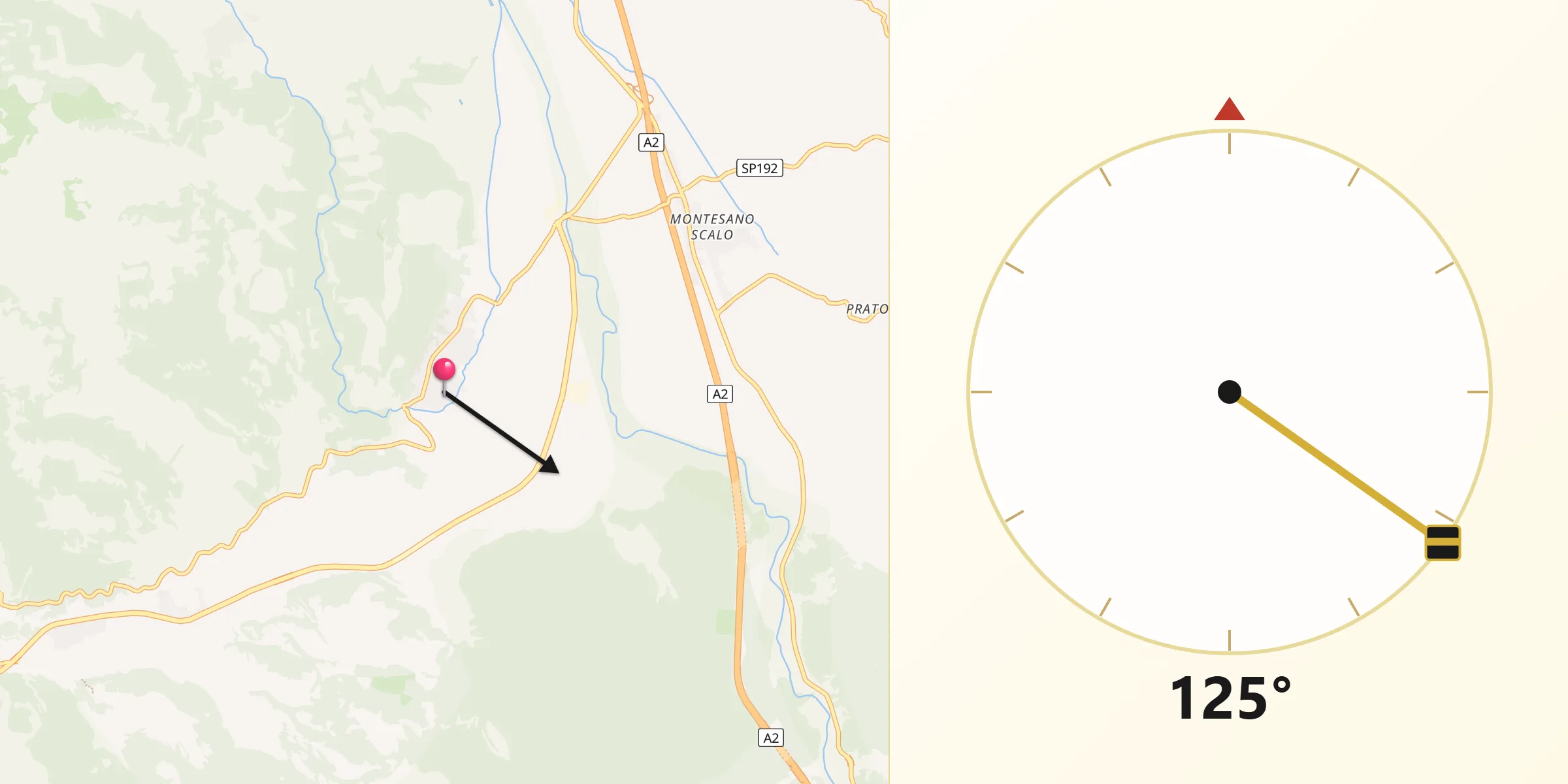 Direzione della Qibla da Buonabitacolo