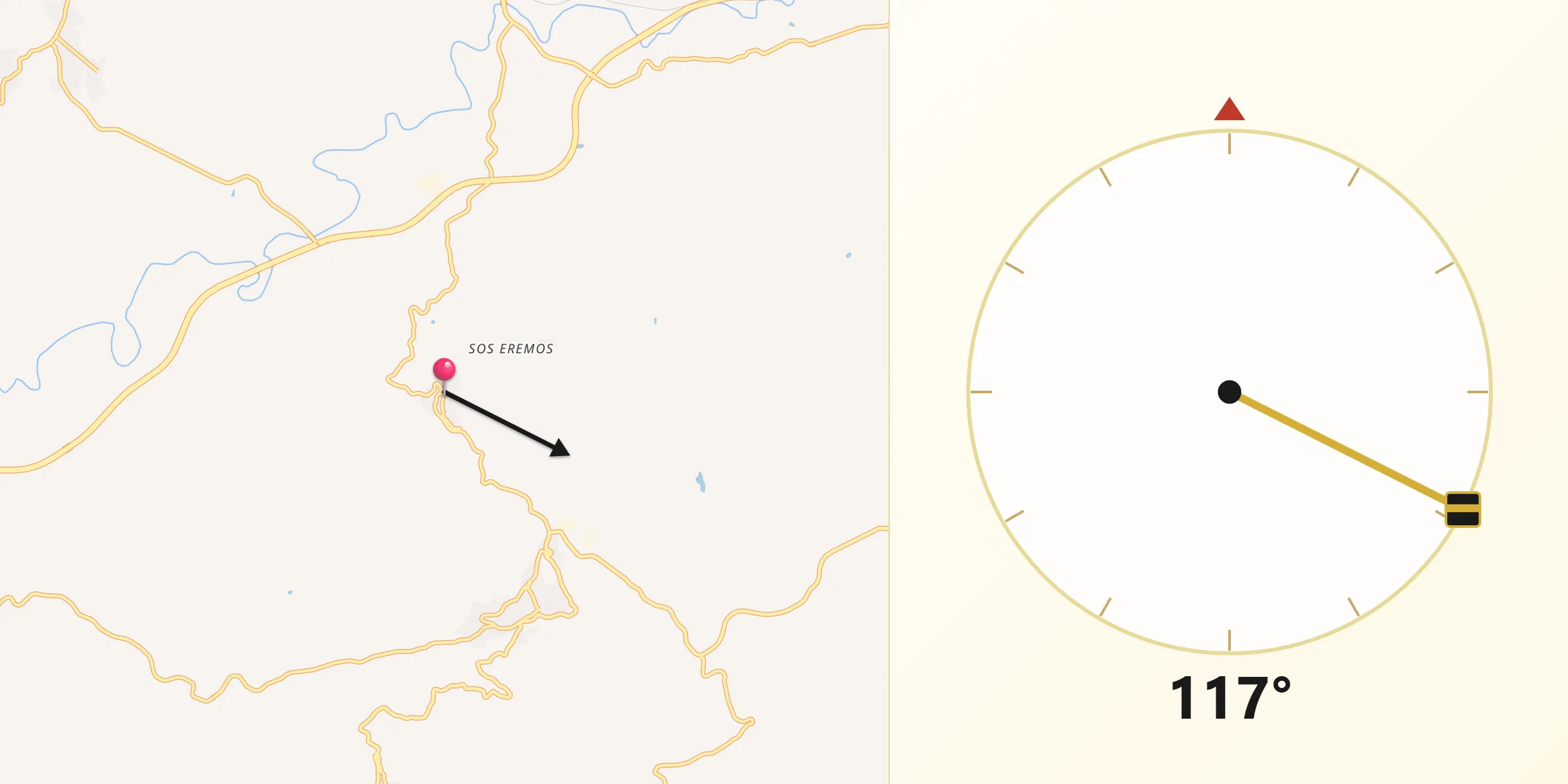 Direzione della Qibla da Oniferi