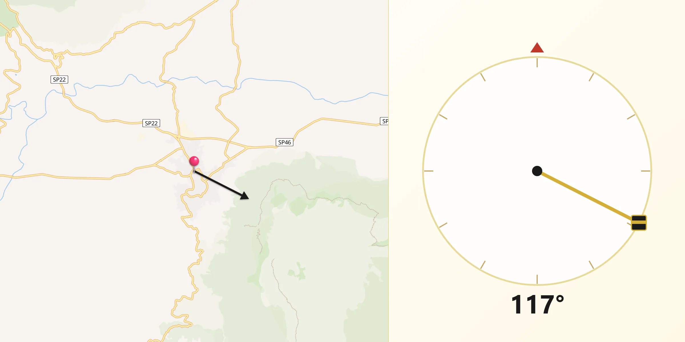Direzione della Qibla da Oliena