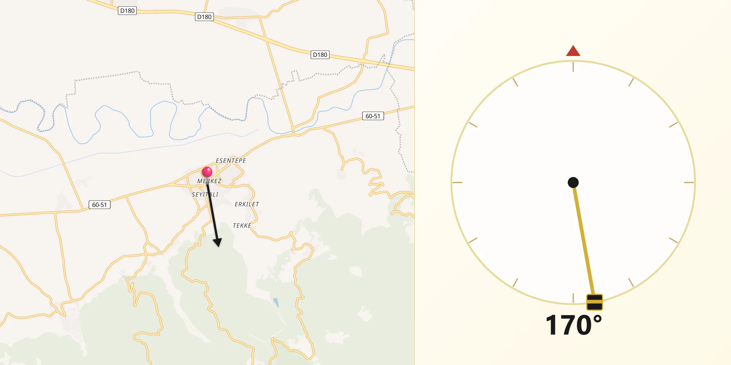 Pazar şehrinden Kıble Yönü