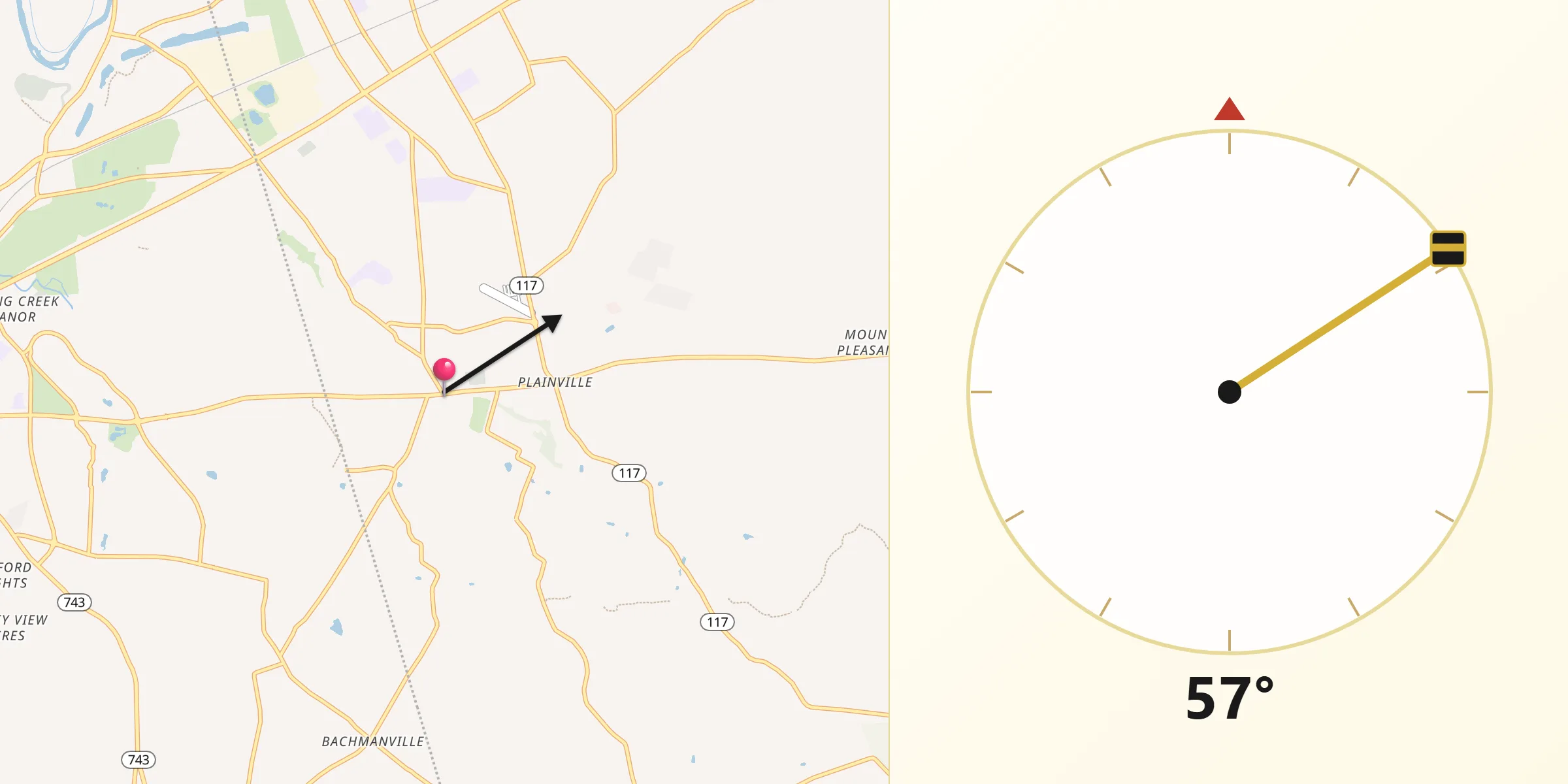 Qibla Direction from Campbelltown