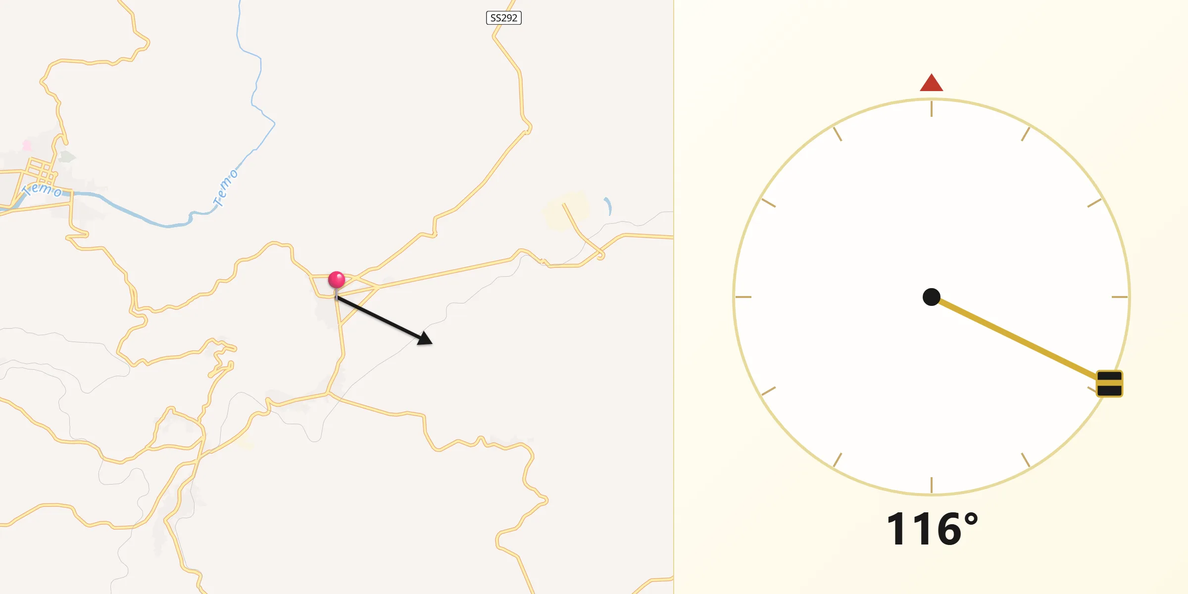 Direzione della Qibla da Suni