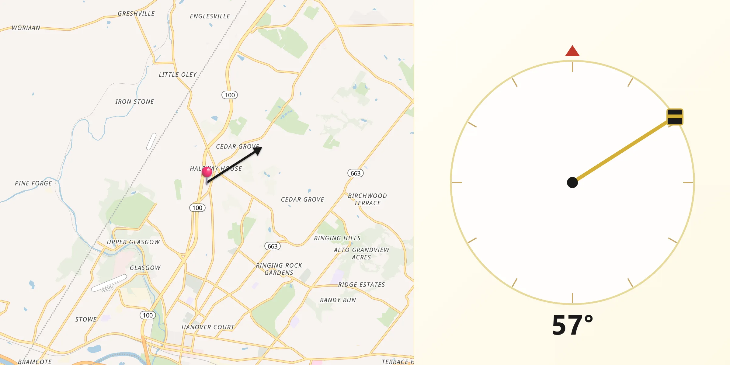 Qibla Direction from Halfway House