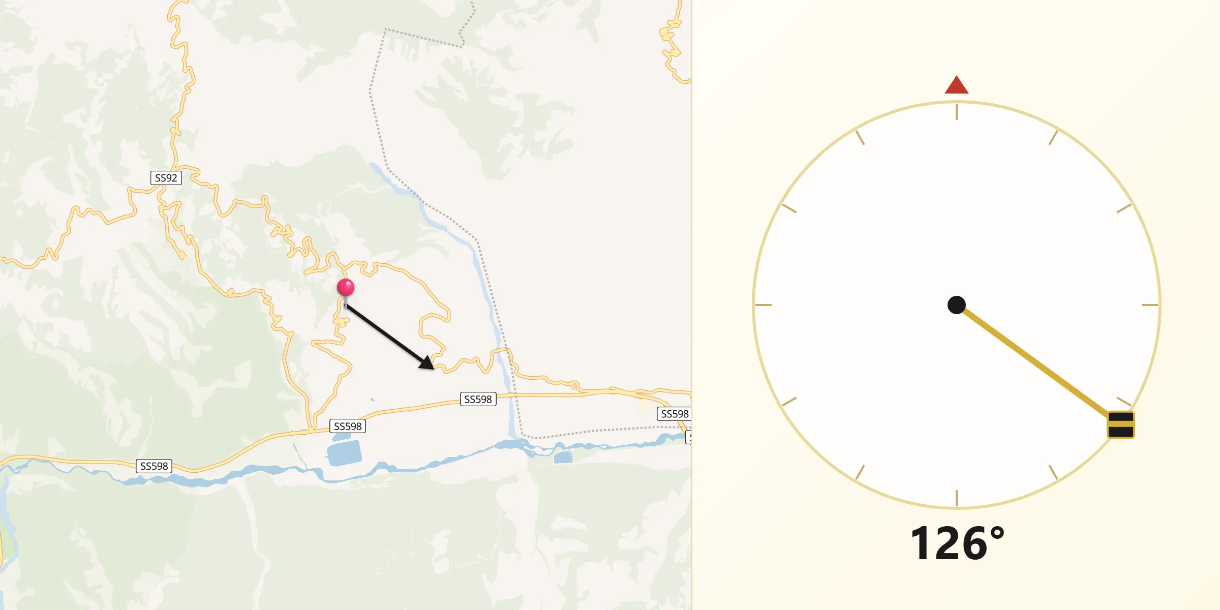 Direzione della Qibla da Missanello