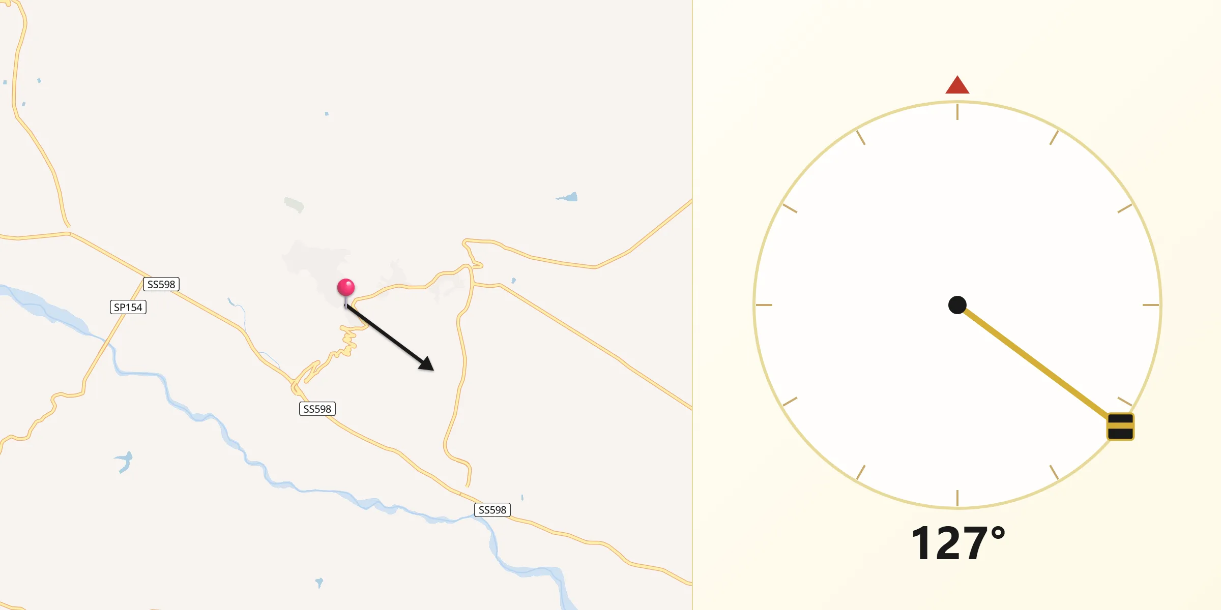 Direzione della Qibla da Montalbano Jonico