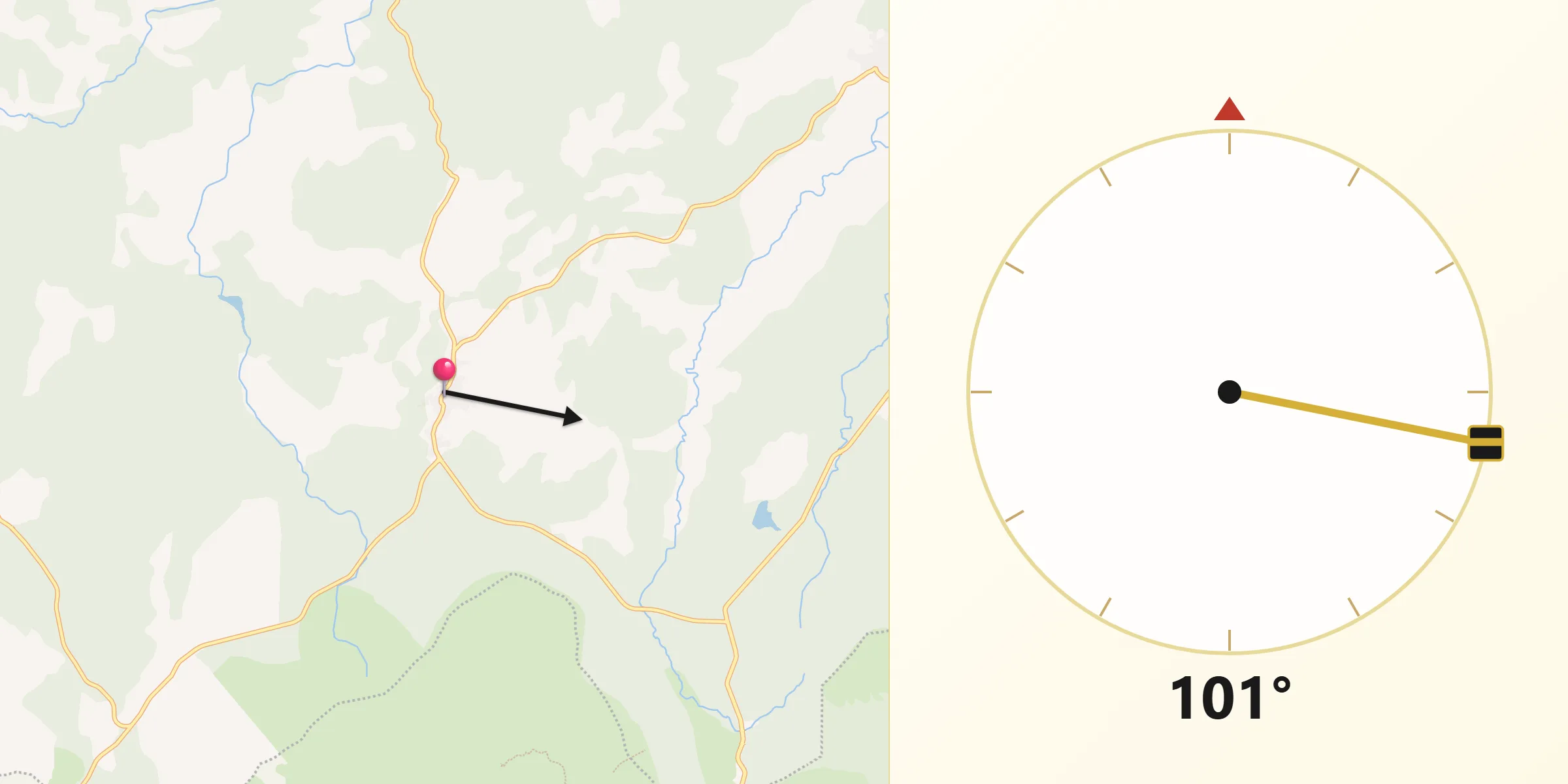 Dirección de la Qibla desde El Payo