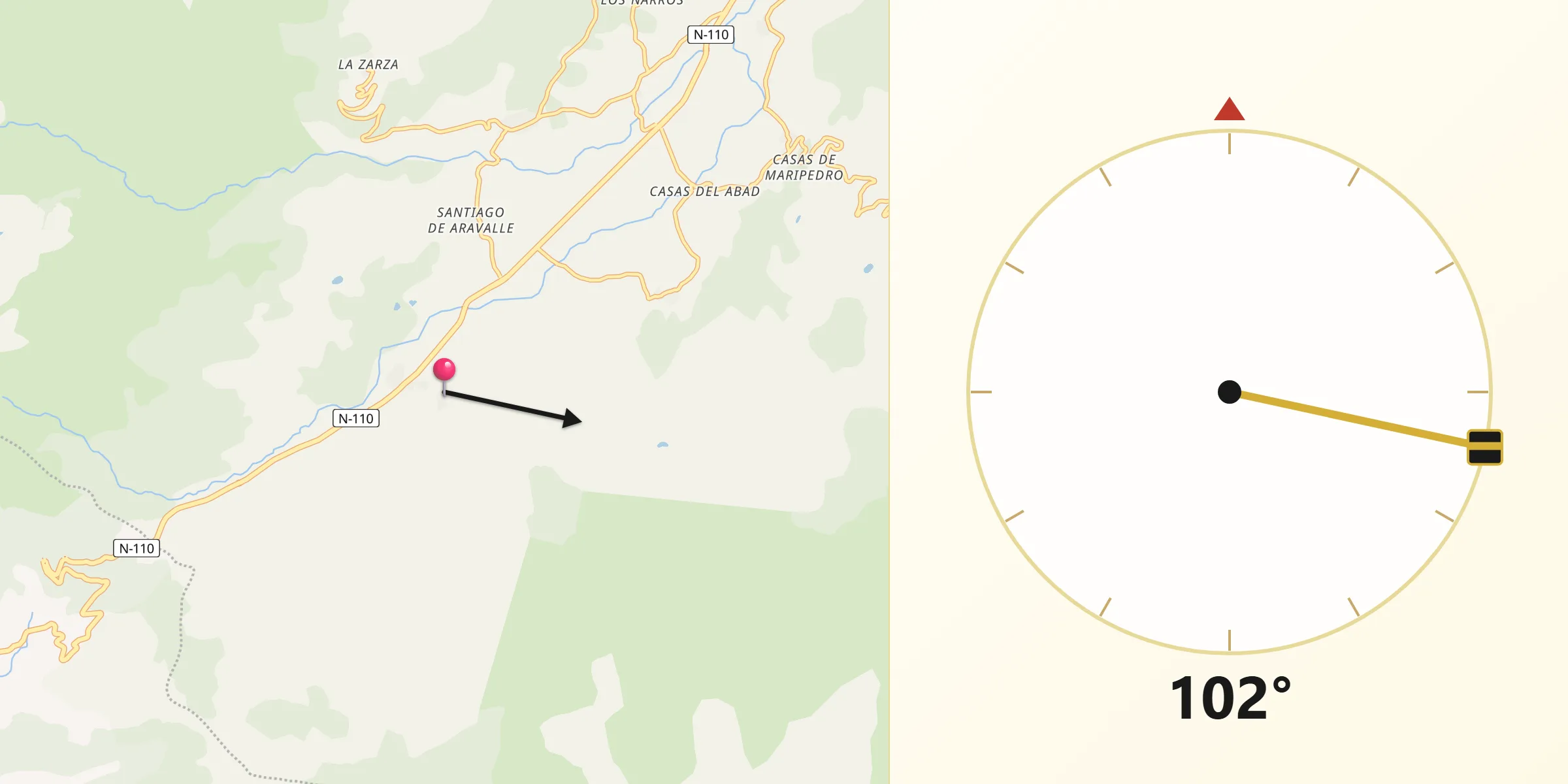 Dirección de la Qibla desde Puerto Castilla