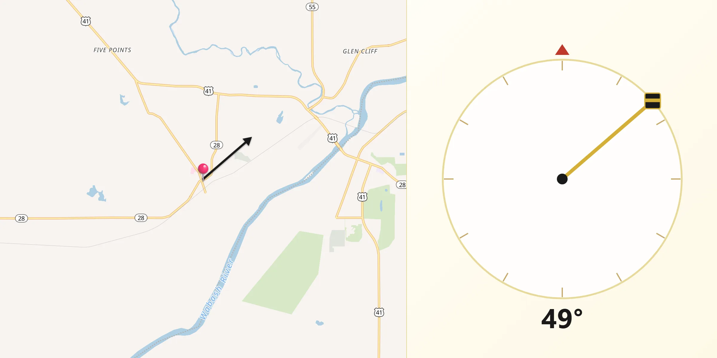 Qibla Direction from Williamsport