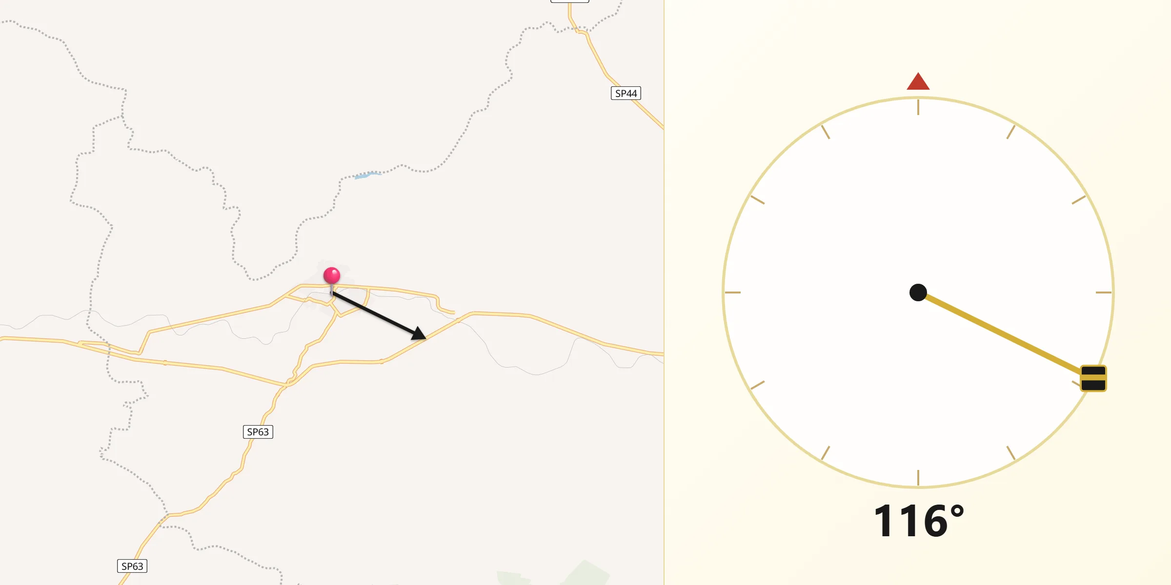 Direzione della Qibla da Sindia