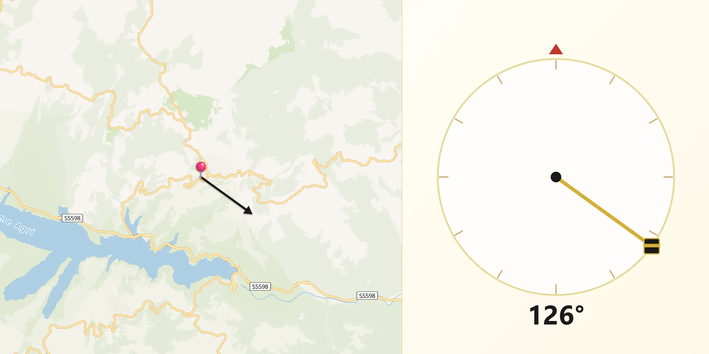 Direzione della Qibla da Montemurro