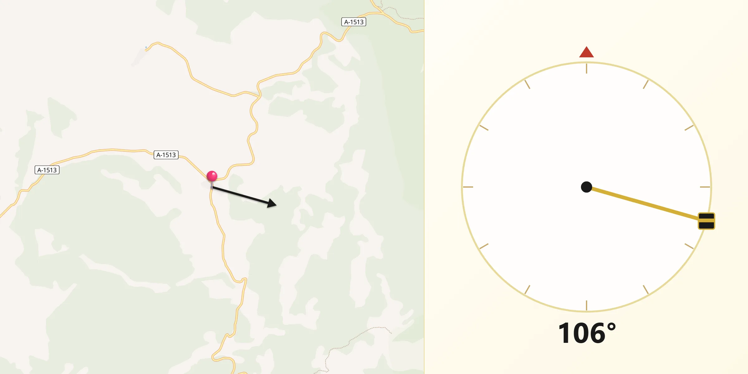 Dirección de la Qibla desde Valdecuenca