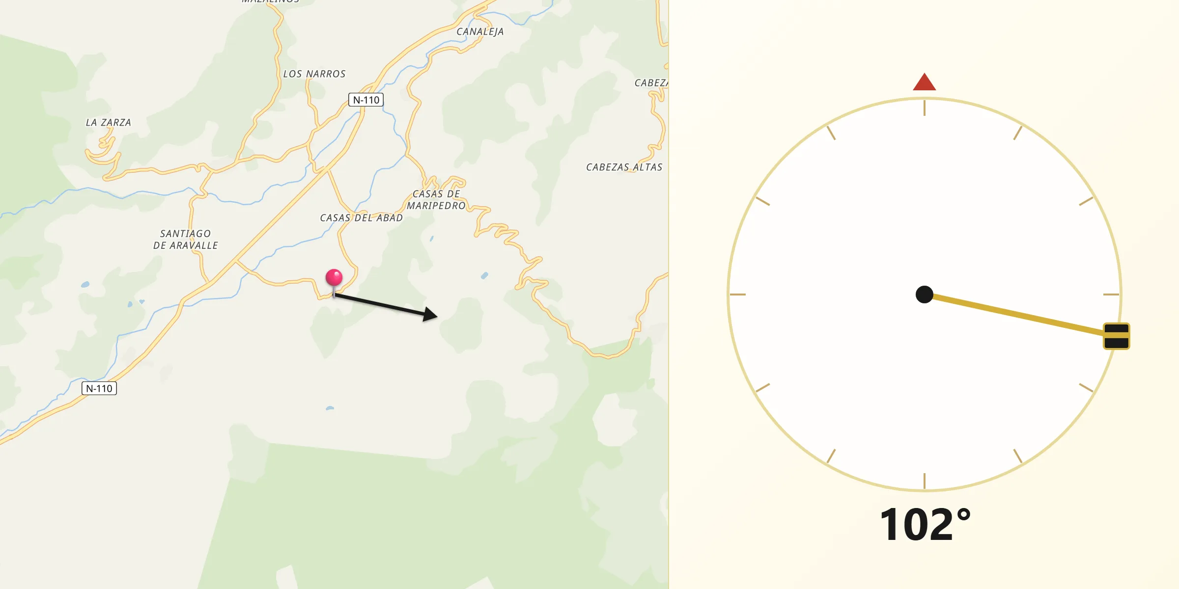 Dirección de la Qibla desde Gil García