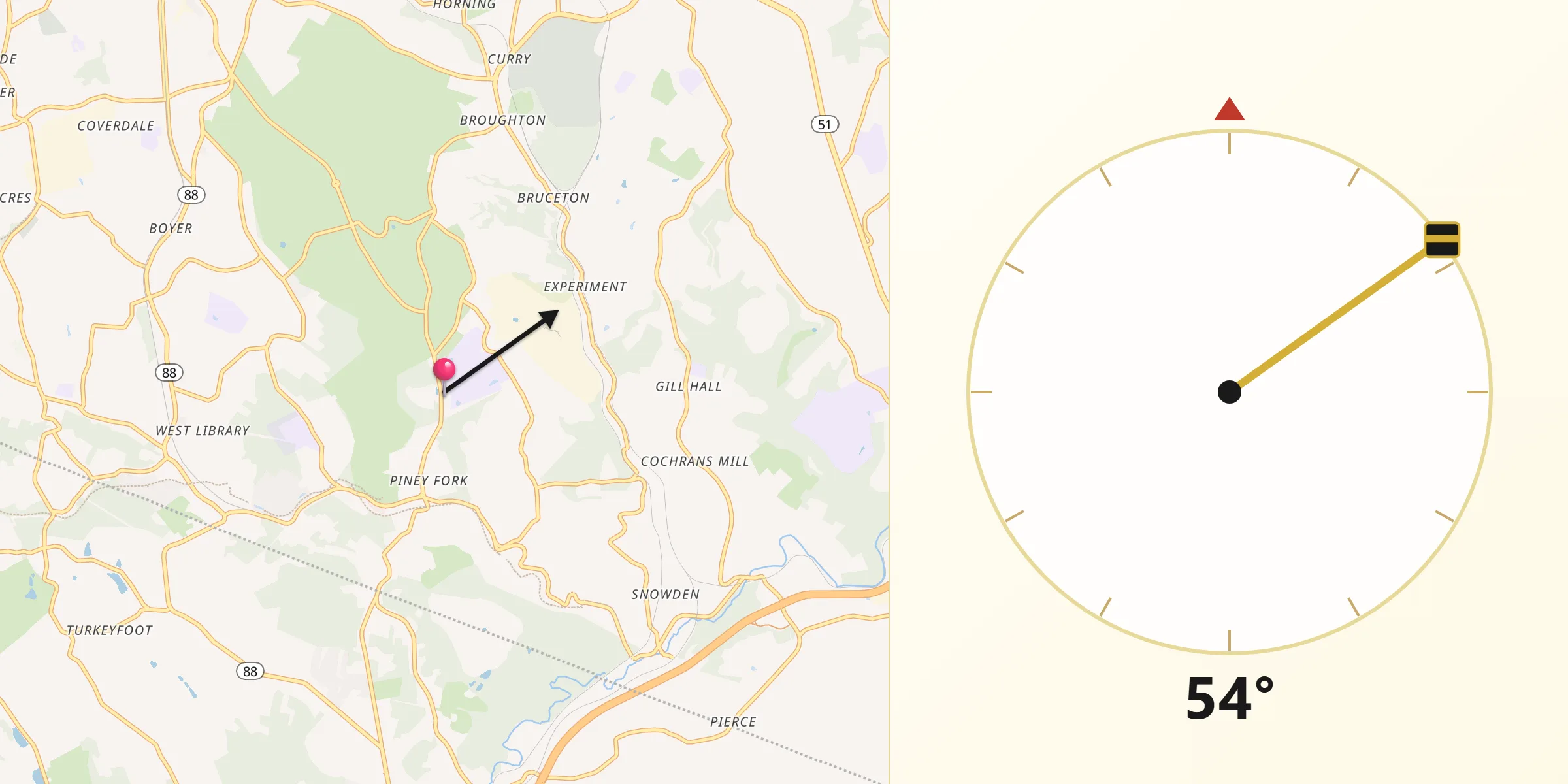 Qibla Direction from South Park Township