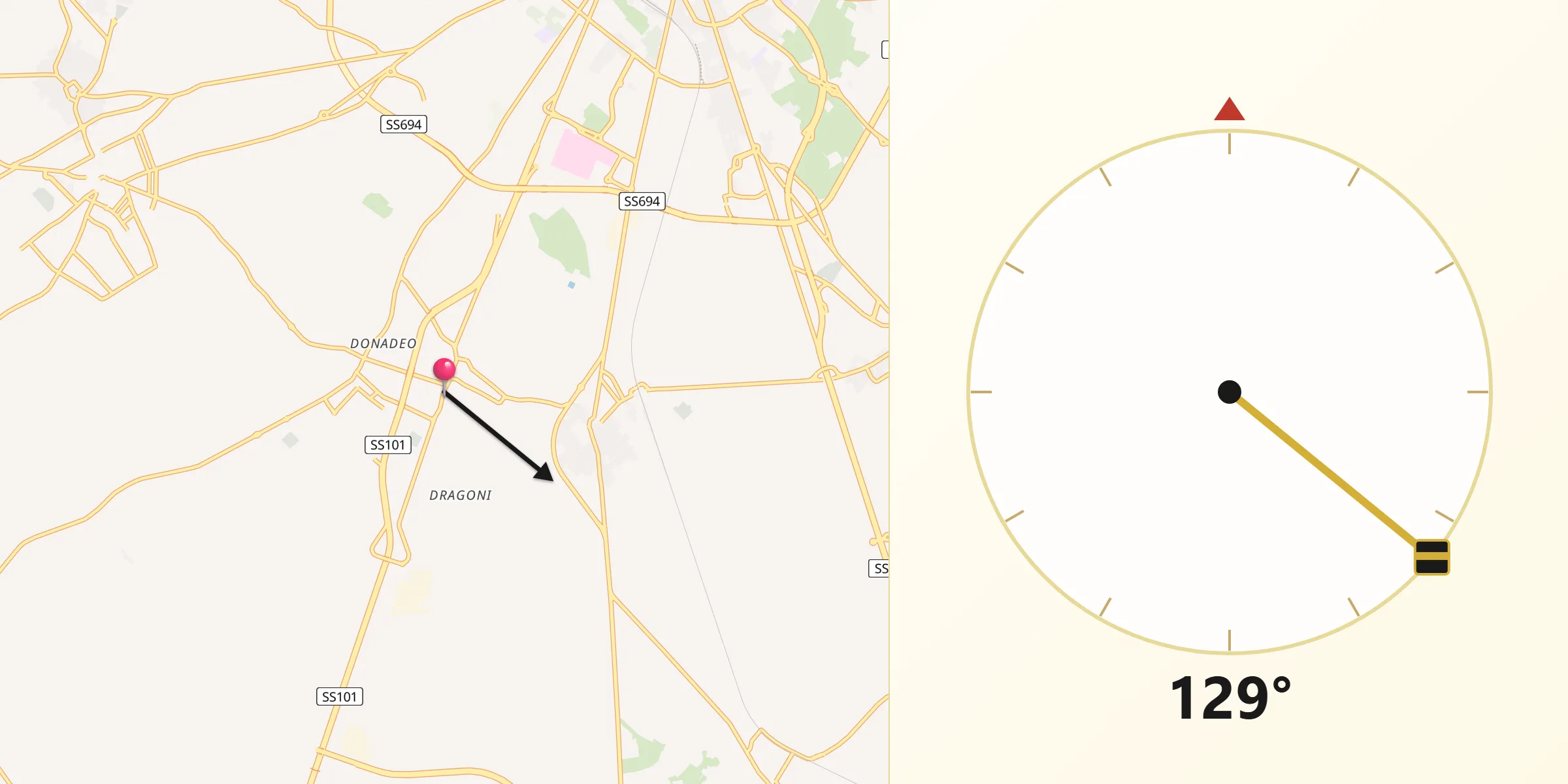 Direzione della Qibla da Lequile