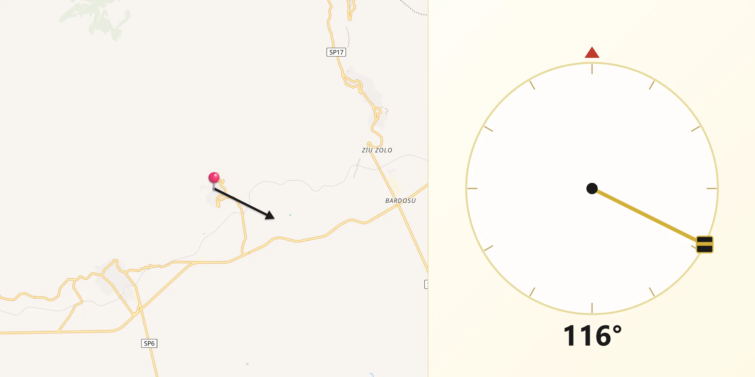 Direzione della Qibla da Lei