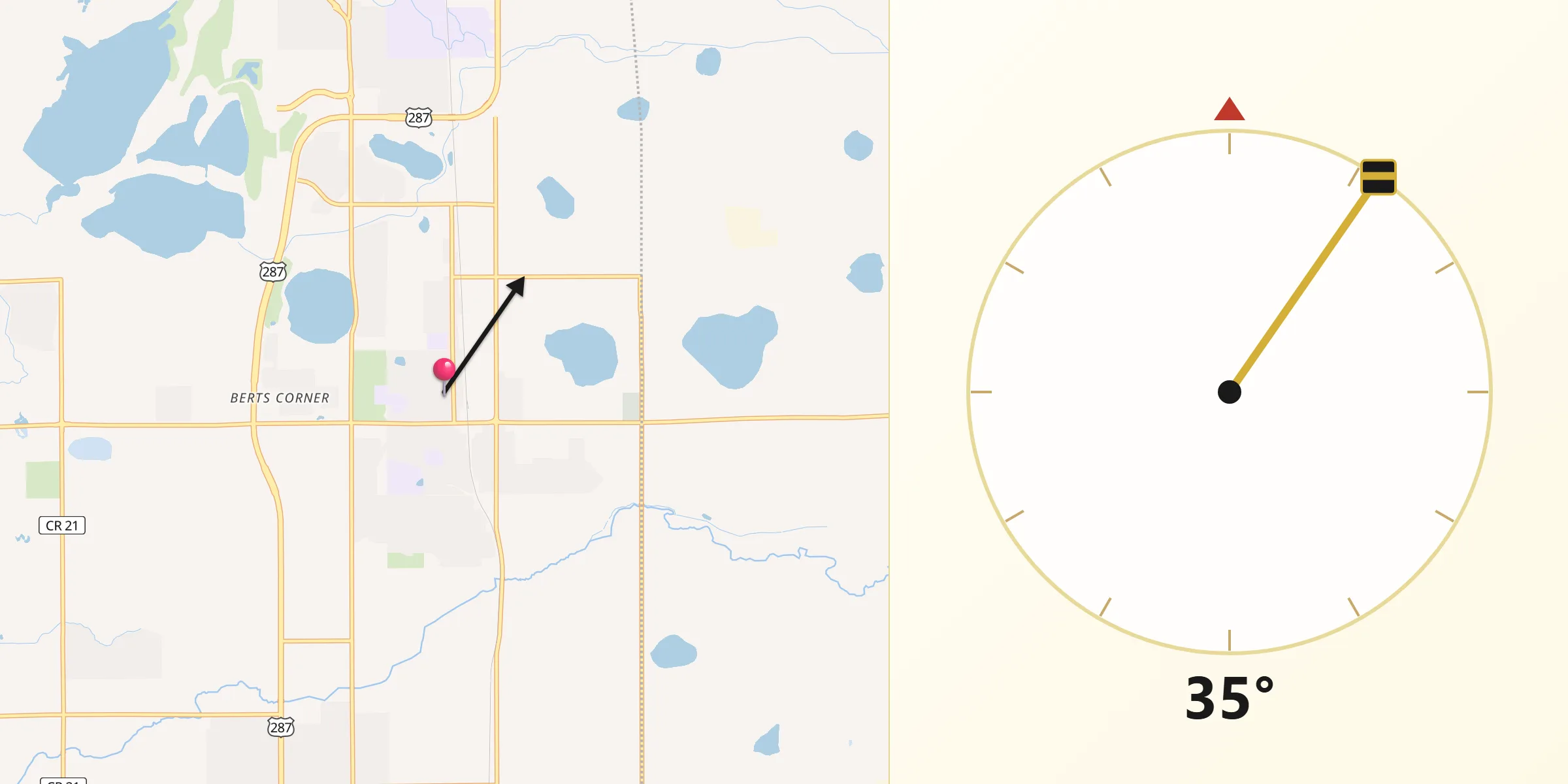 Qibla Direction from Berthoud