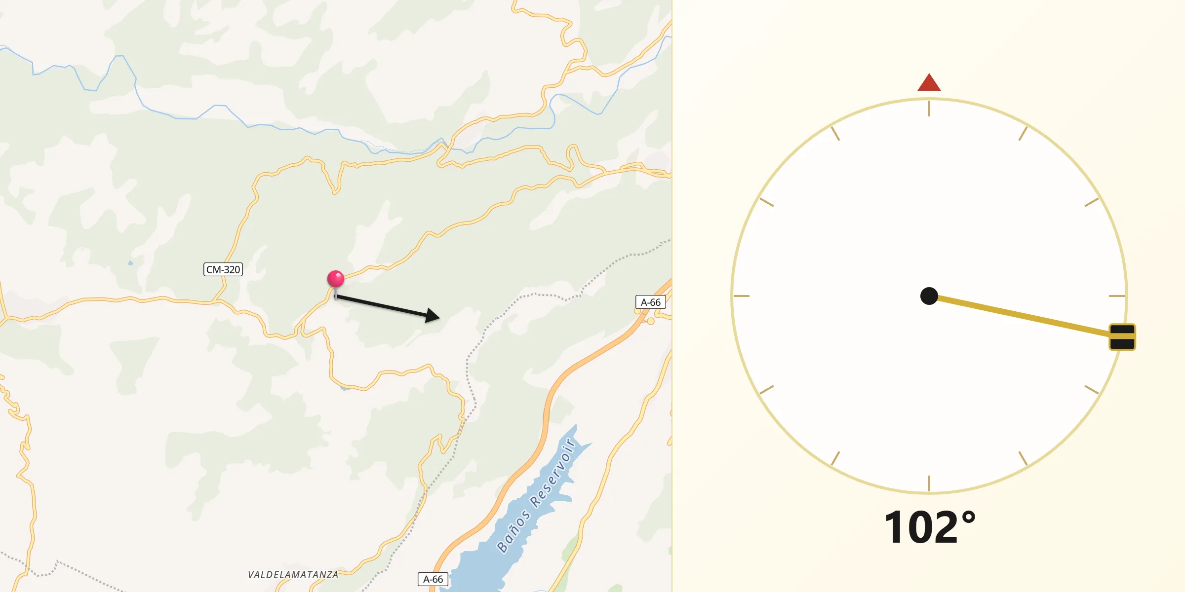 Dirección de la Qibla desde El Cerro