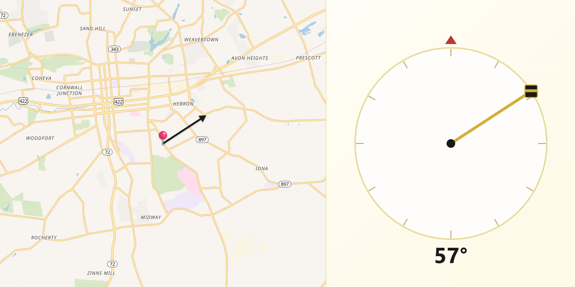 Qibla Direction from Lebanon South