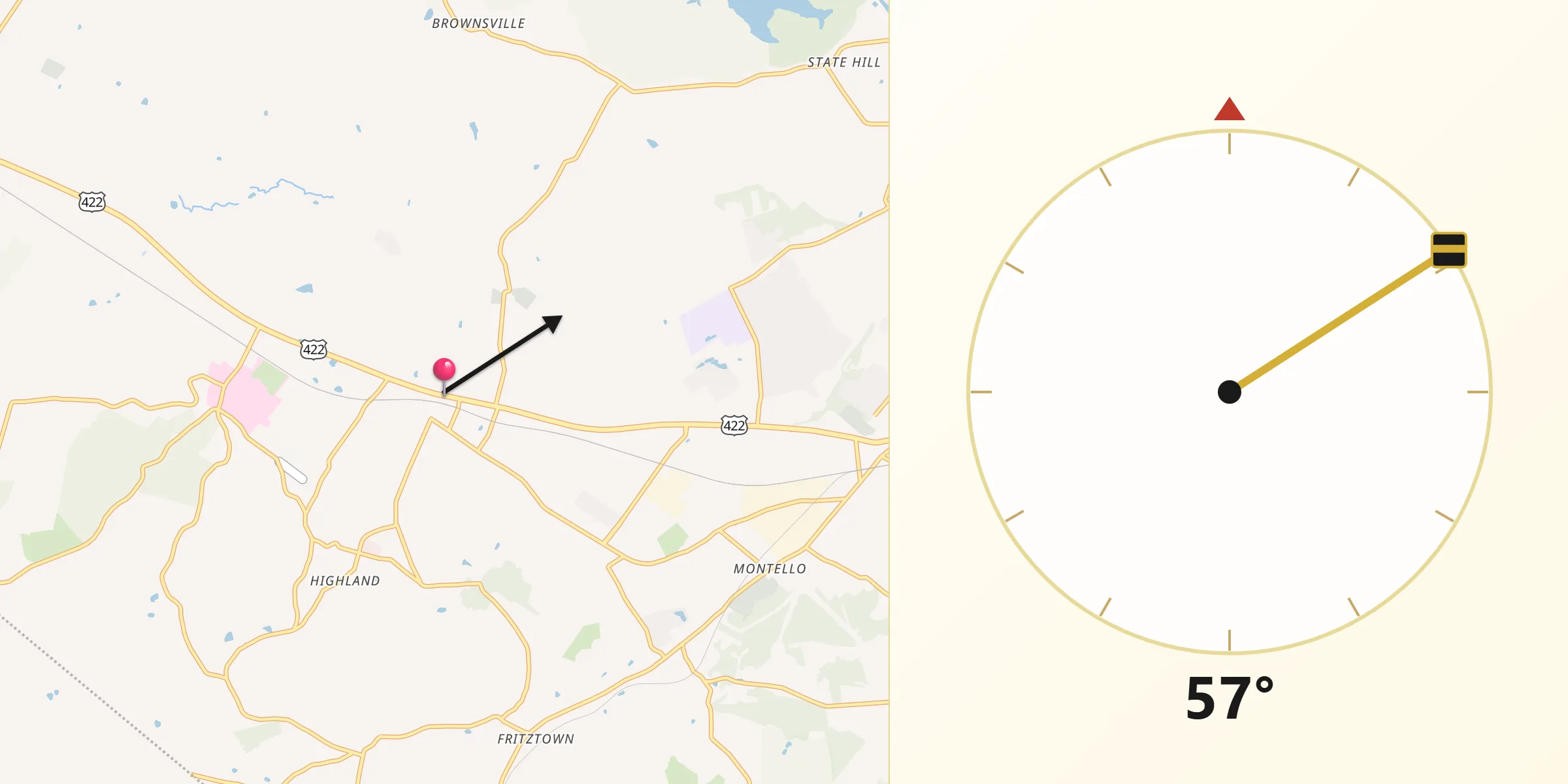 Qibla Direction from Wernersville