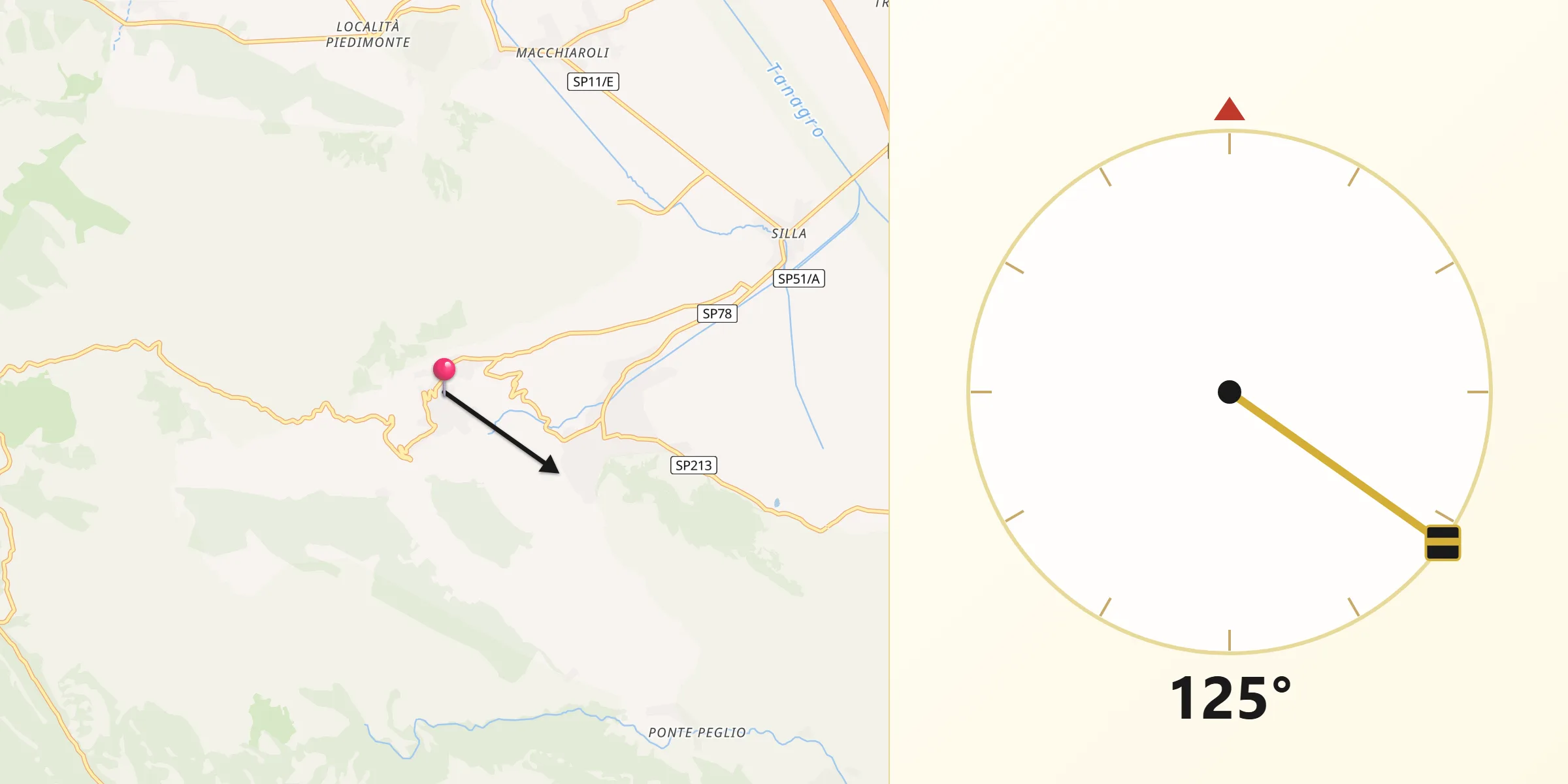Direzione della Qibla da Monte San Giacomo
