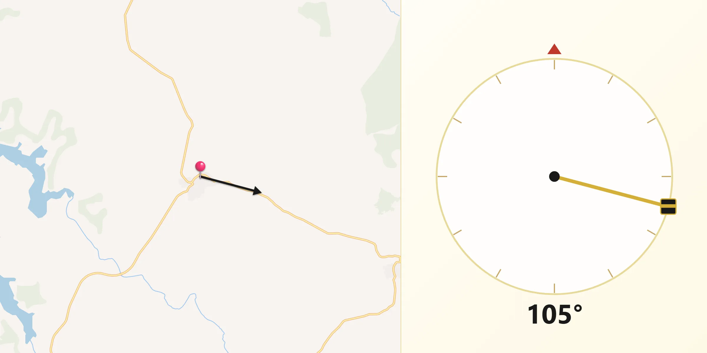 Dirección de la Qibla desde Villalba del Rey