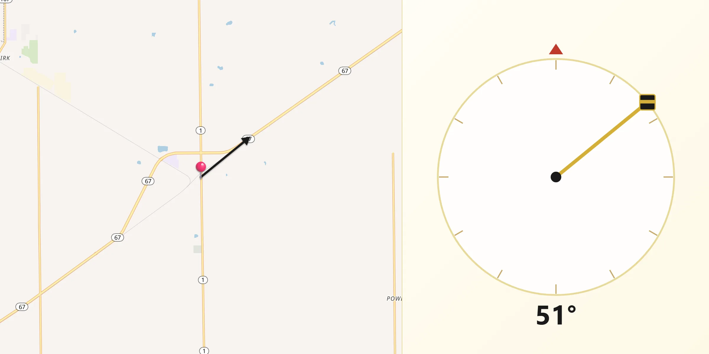 Qibla Direction from Redkey