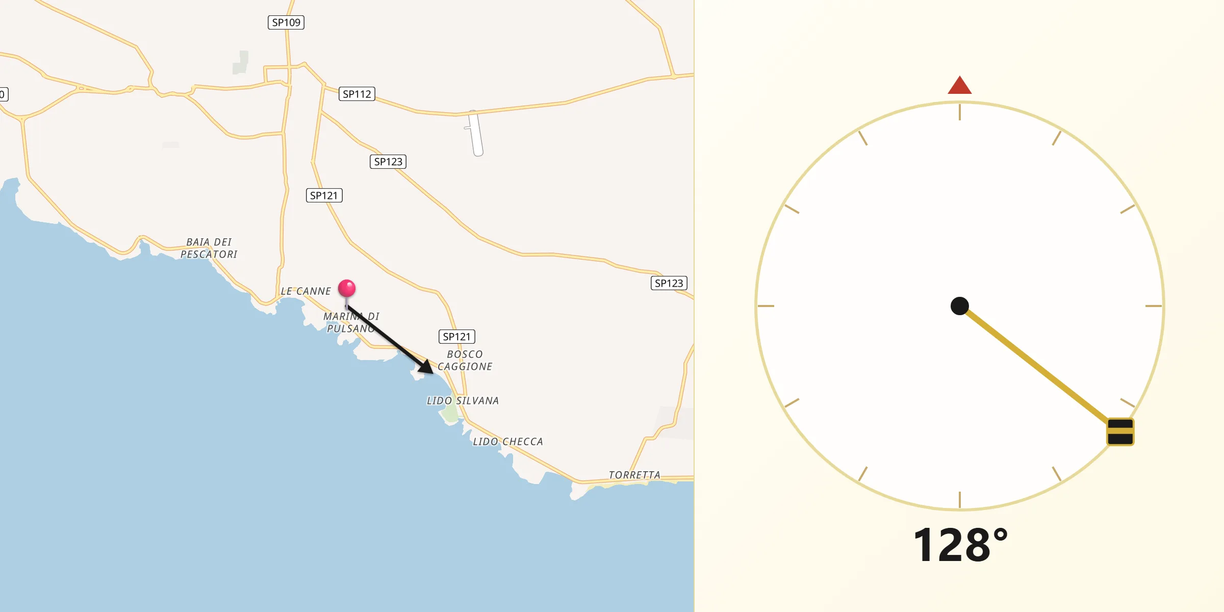 Direzione della Qibla da Monti d'Arena-Bosco Caggione