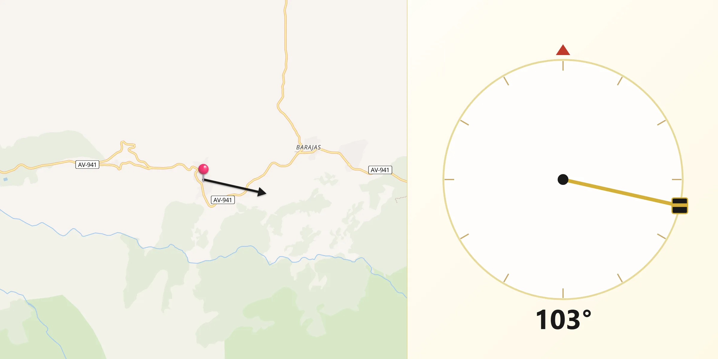 Dirección de la Qibla desde Hoyos del Espino