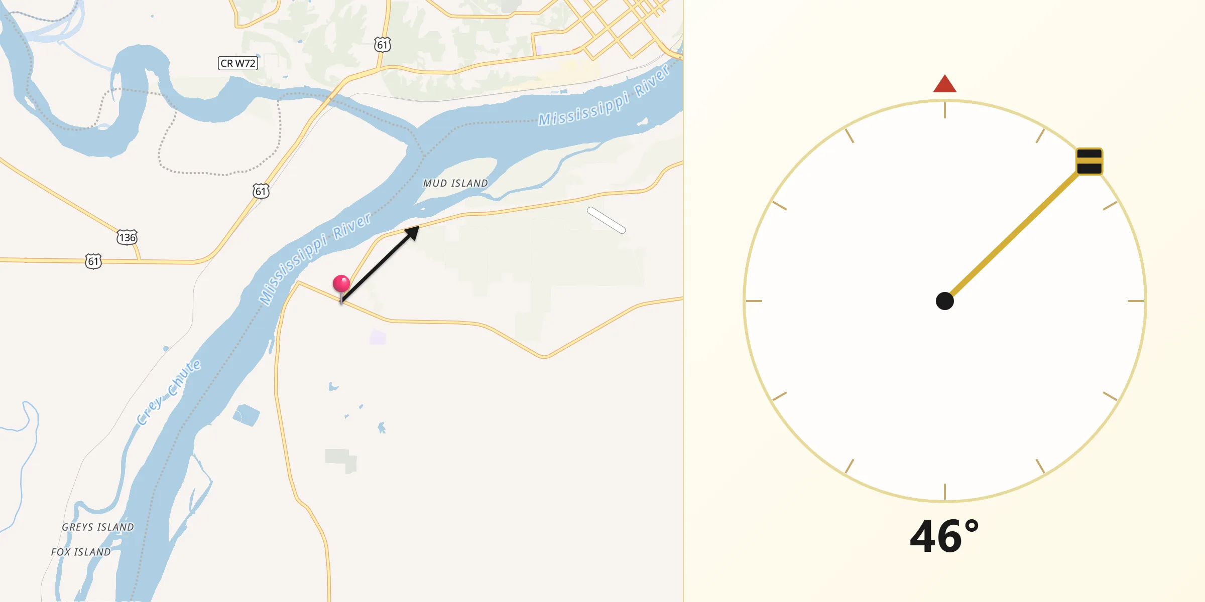 Qibla Direction from Warsaw