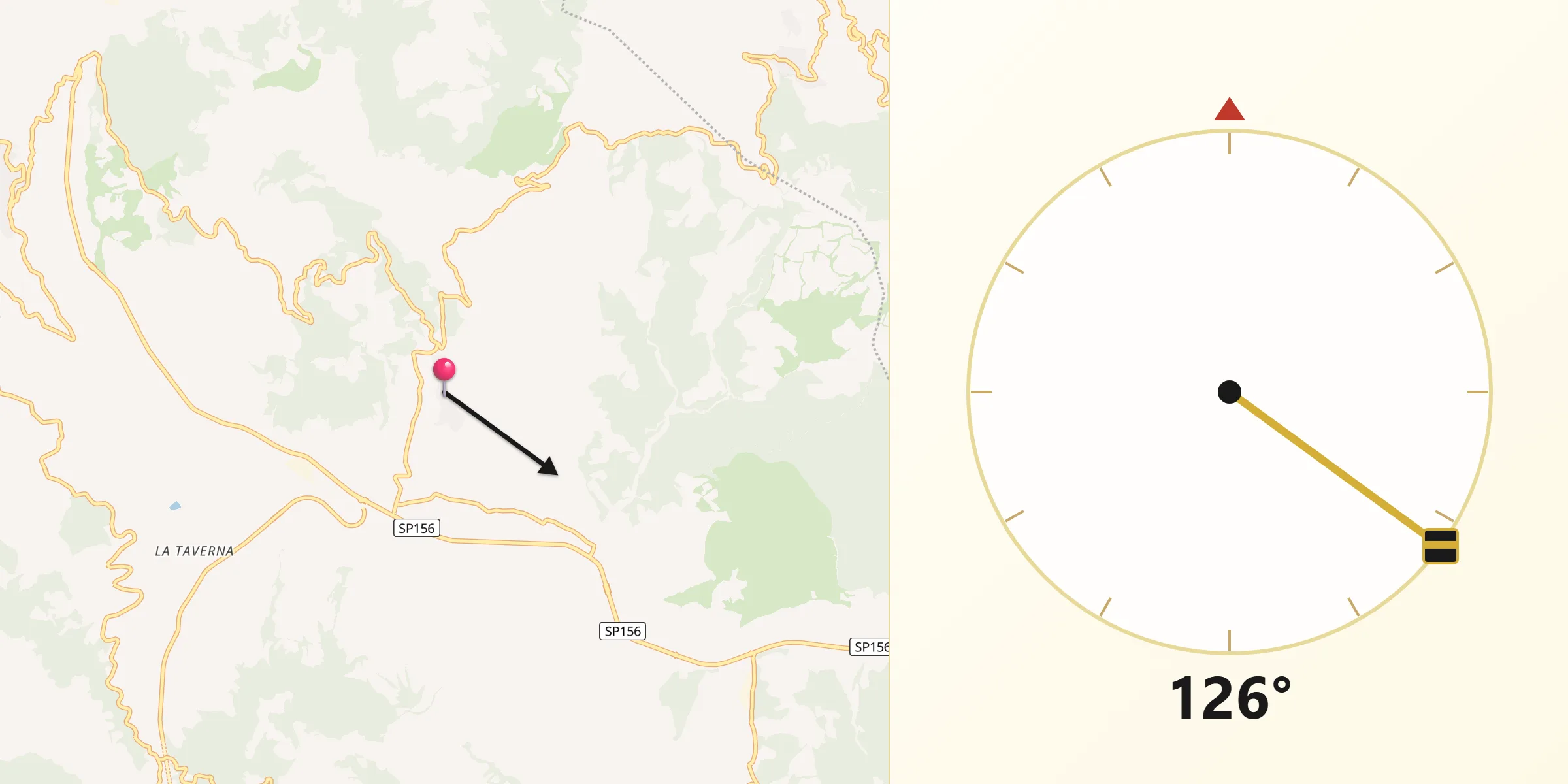 Direzione della Qibla da Guardia Perticara