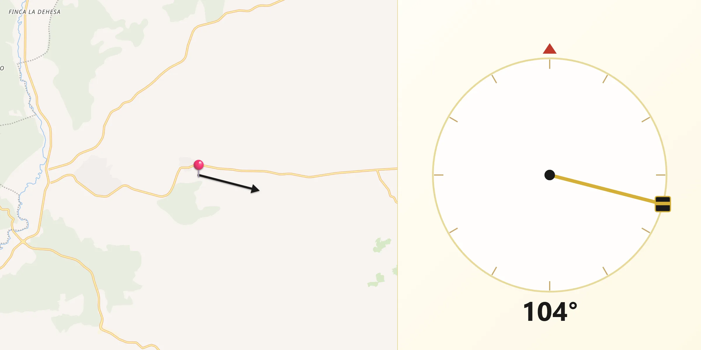 Dirección de la Qibla desde Fuentenovilla
