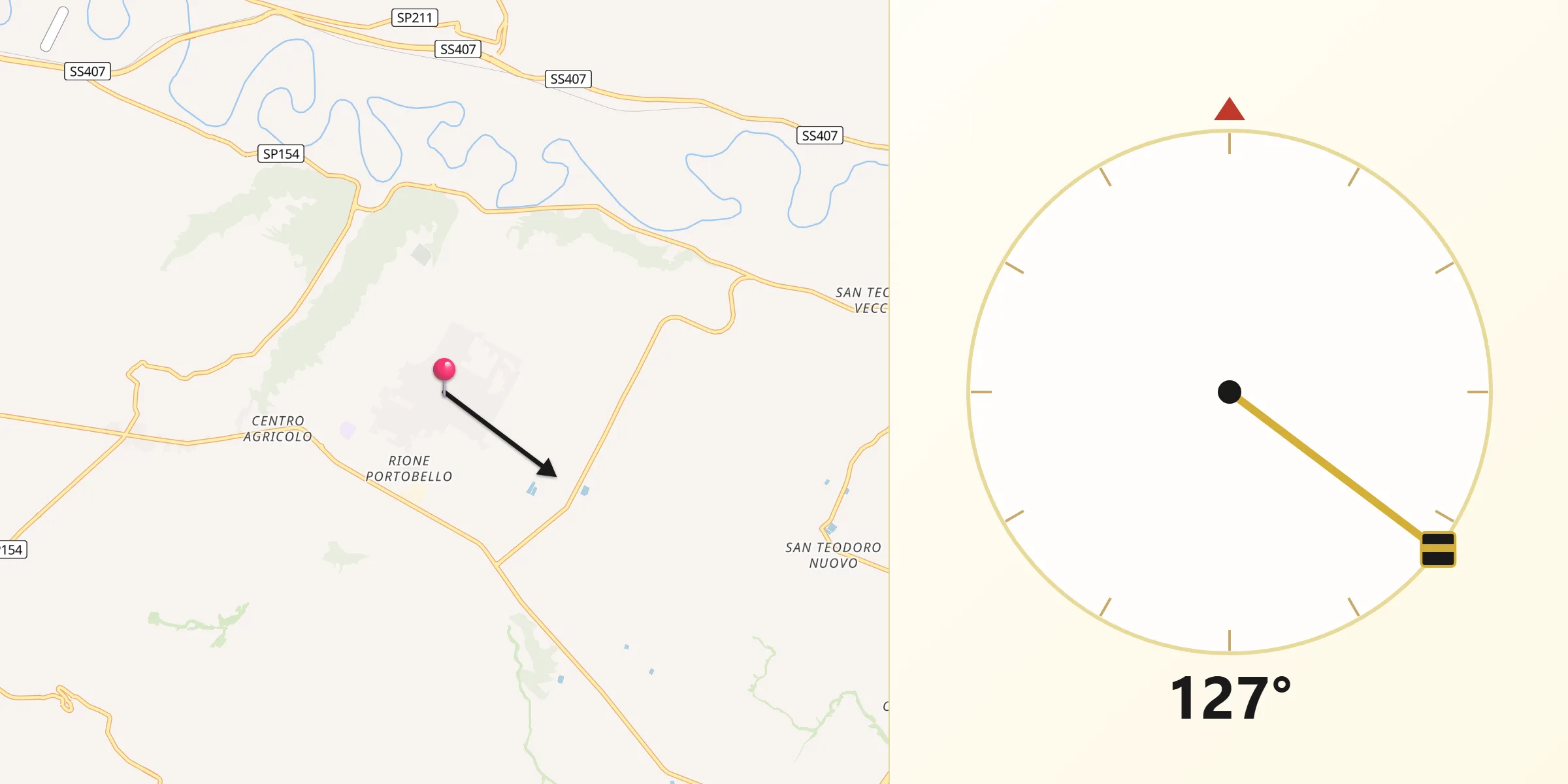 Direzione della Qibla da Marconia