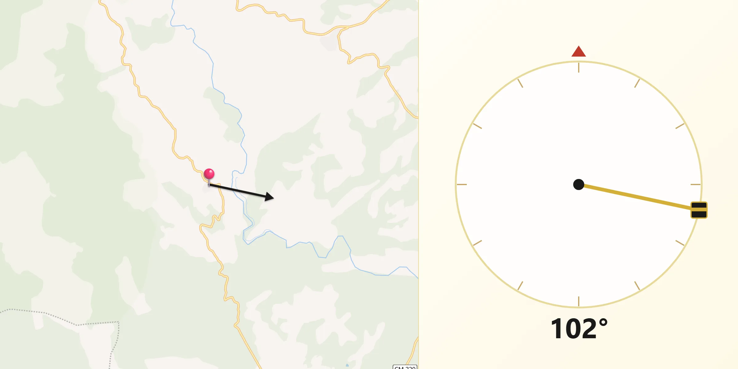 Dirección de la Qibla desde Valdelageve