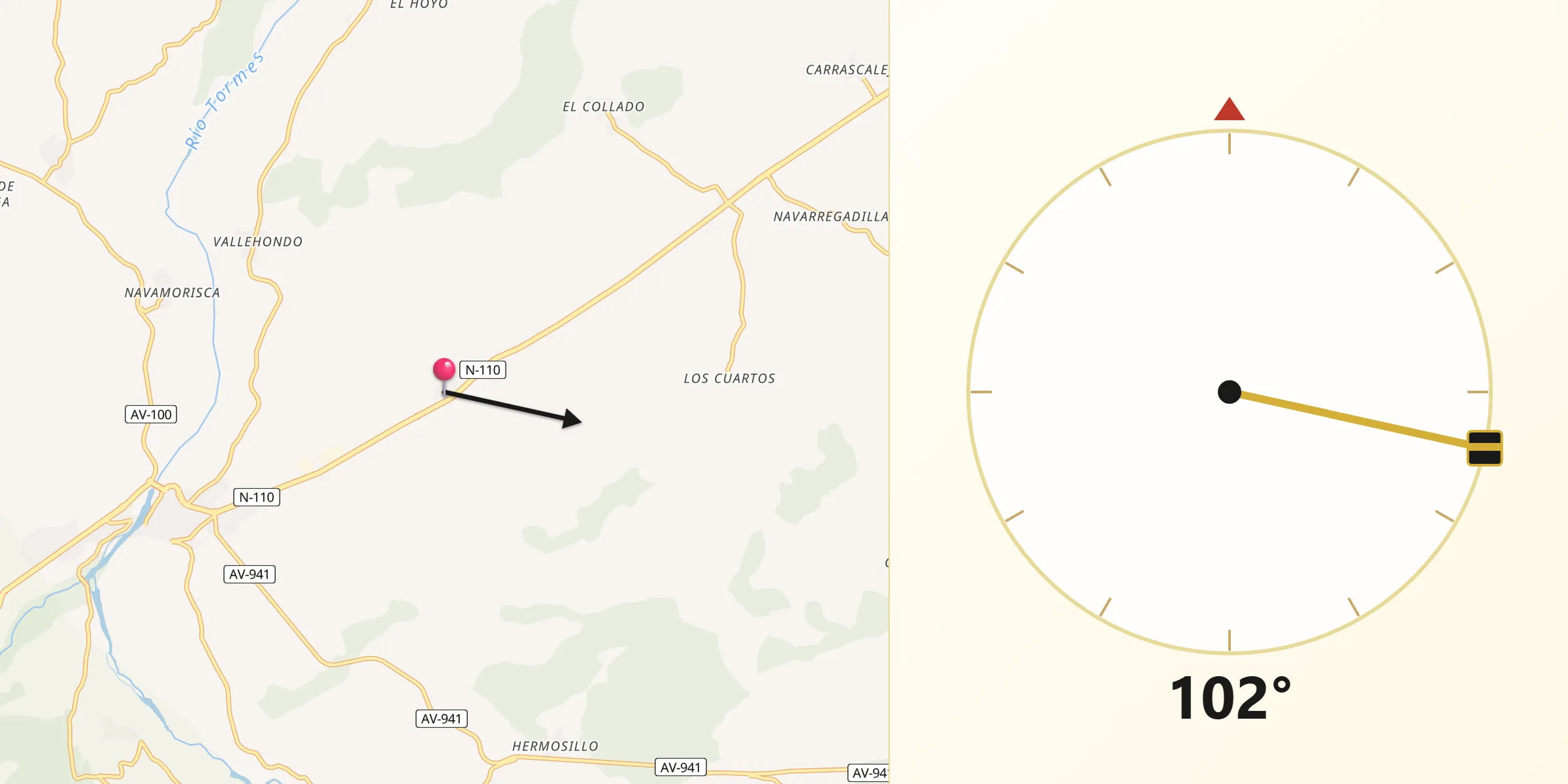 Dirección de la Qibla desde San Lorenzo de Tormes