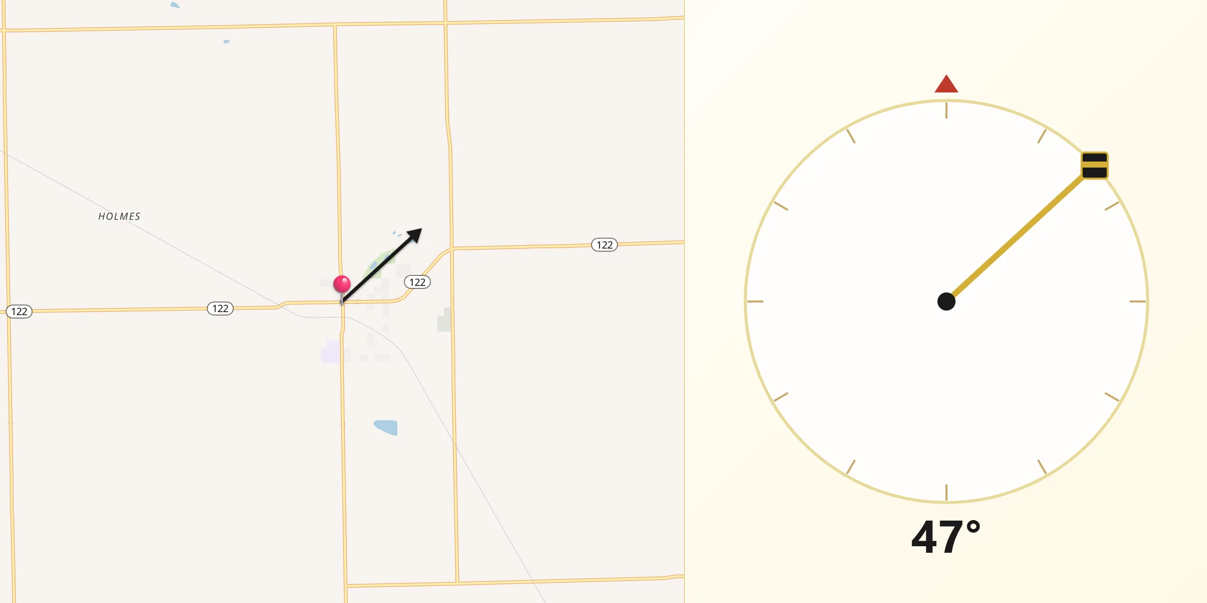Qibla Direction from Delavan
