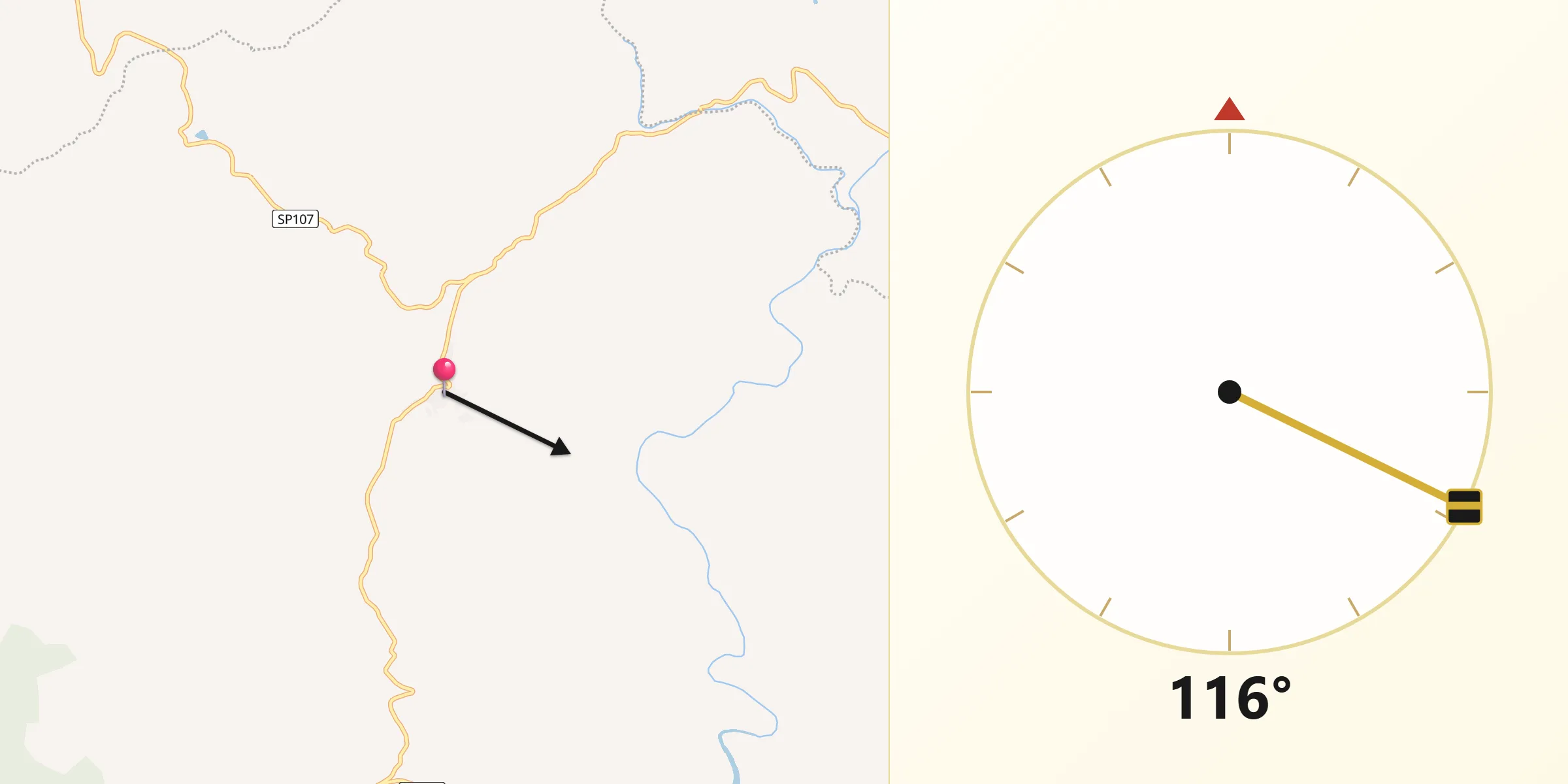 Direzione della Qibla da Montresta