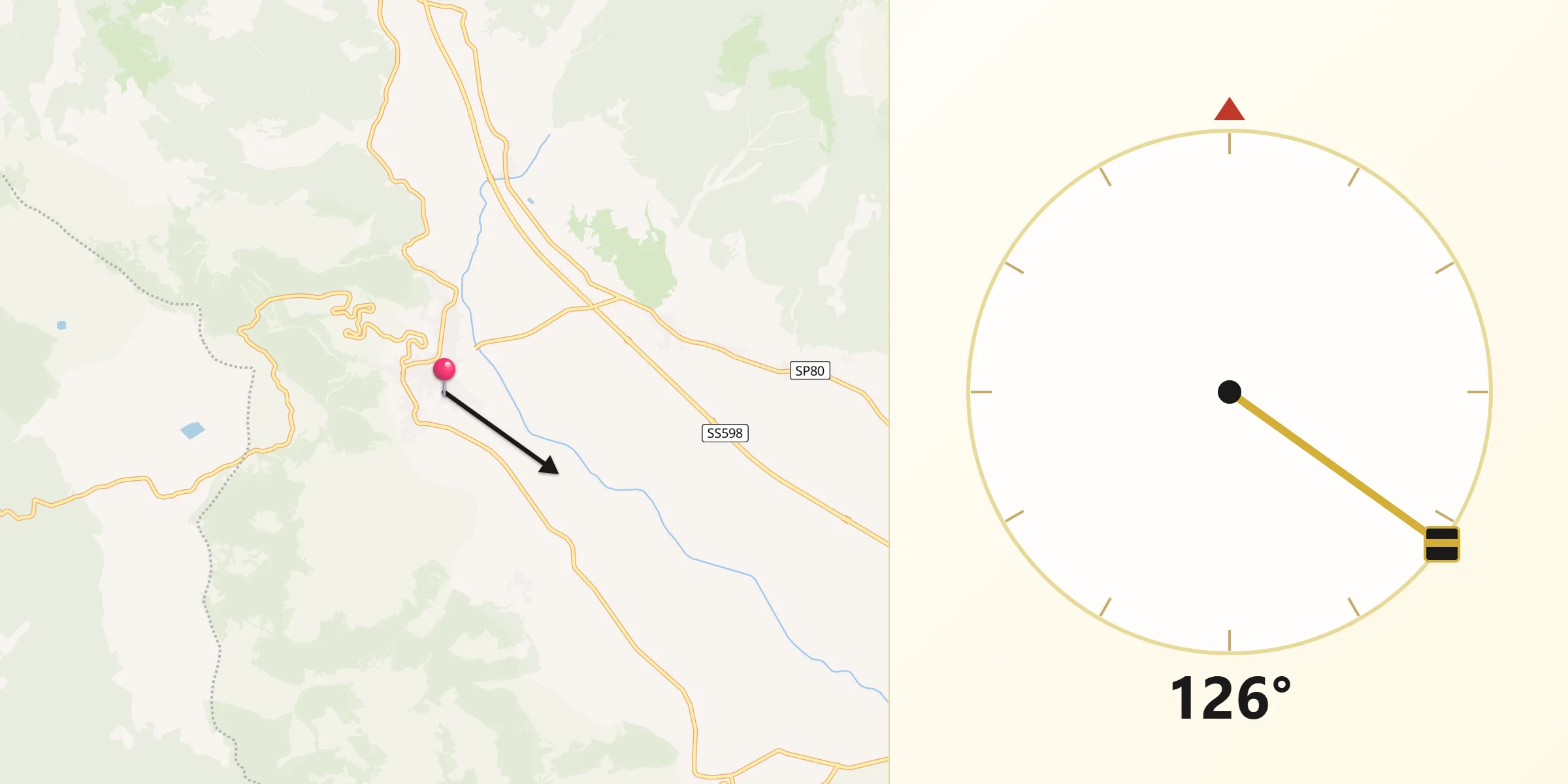 Direzione della Qibla da Paternò