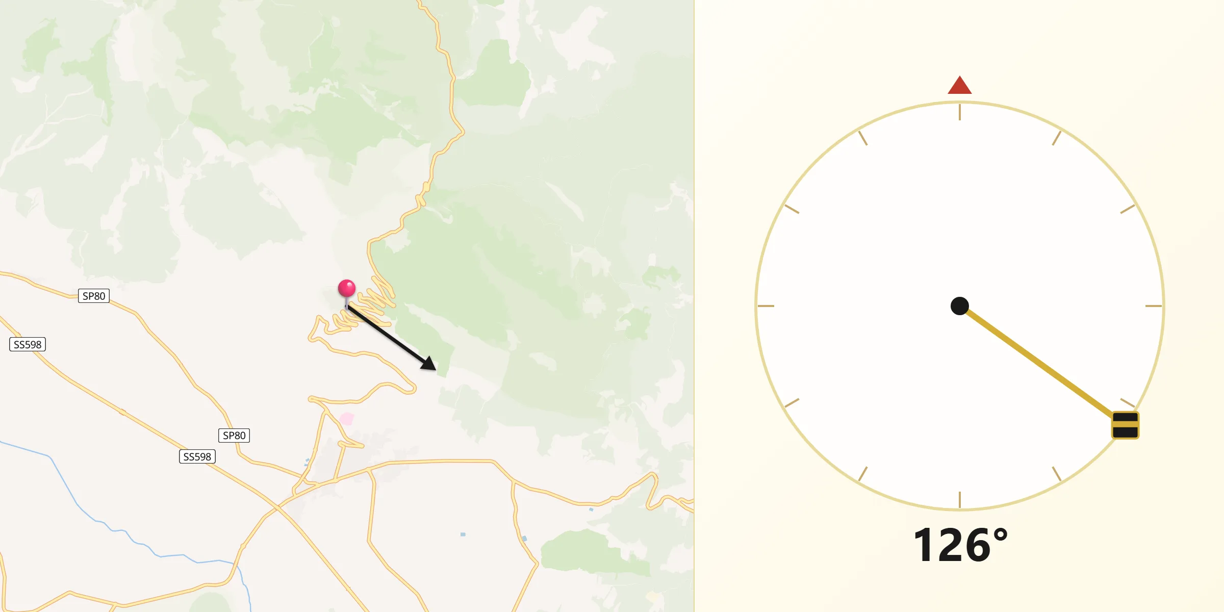Direzione della Qibla da Marsicovetere