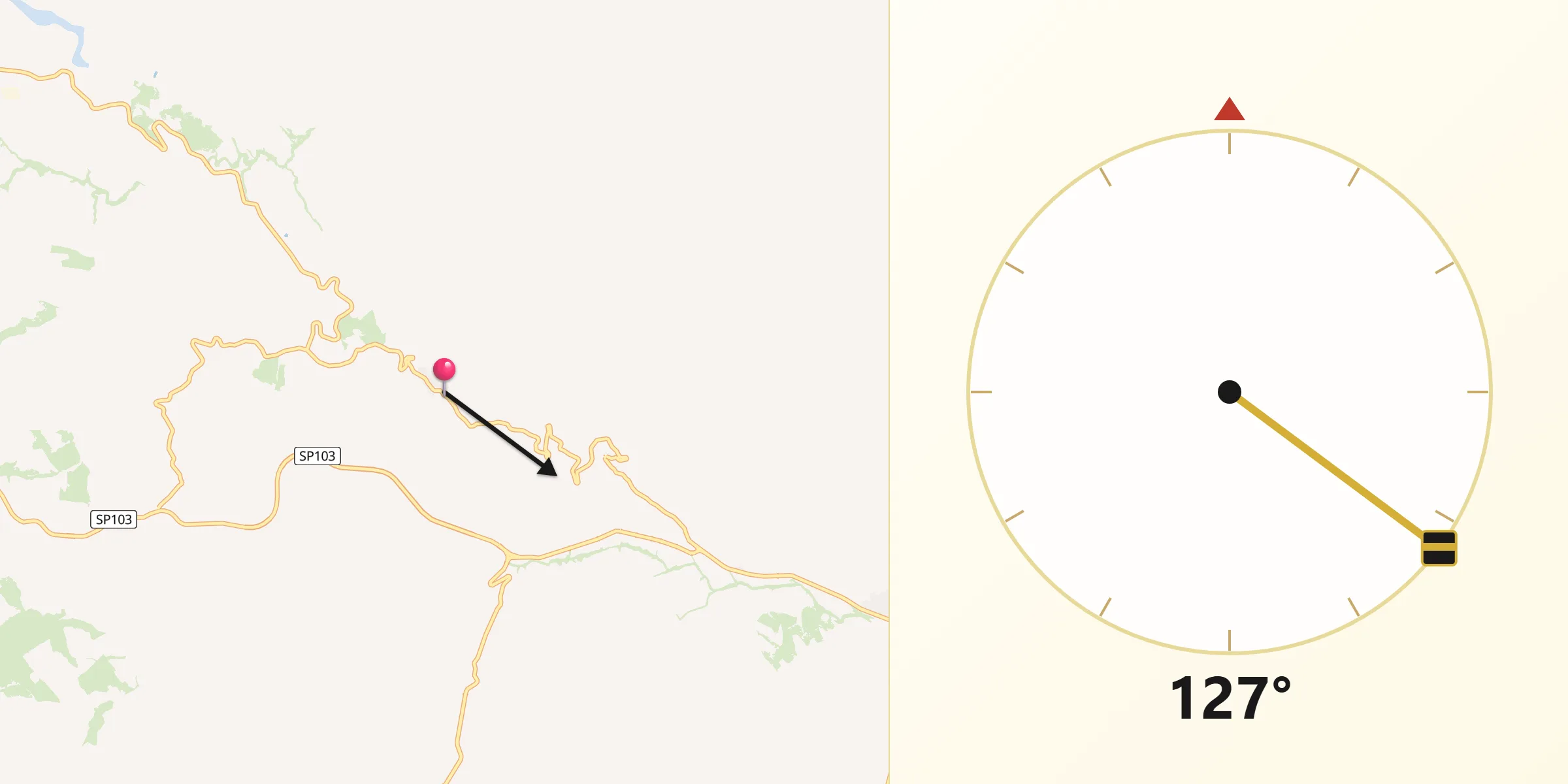 Direzione della Qibla da Craco-Sant'Angelo