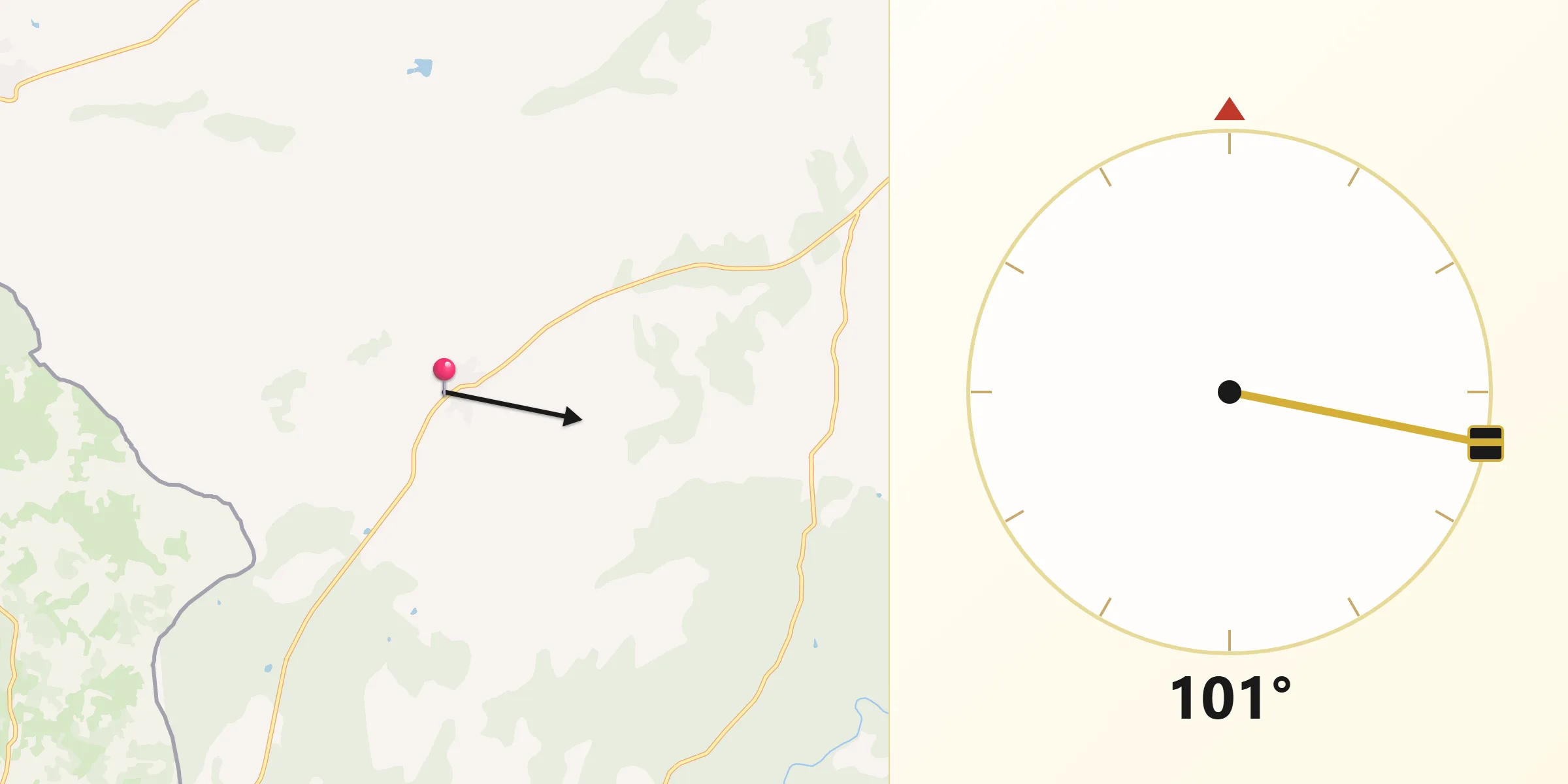 Dirección de la Qibla desde Casillas de Flores
