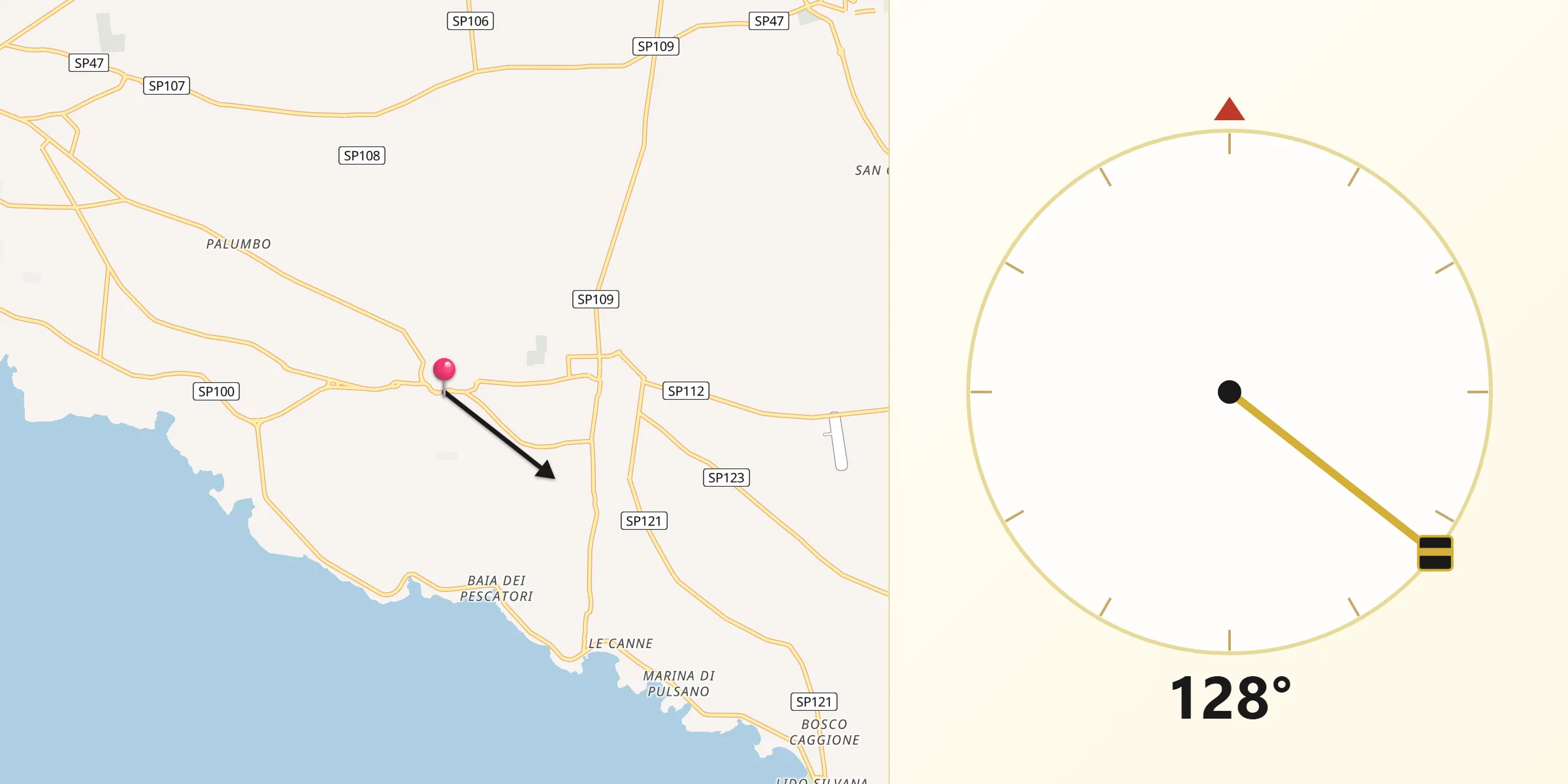 Direzione della Qibla da Leporano