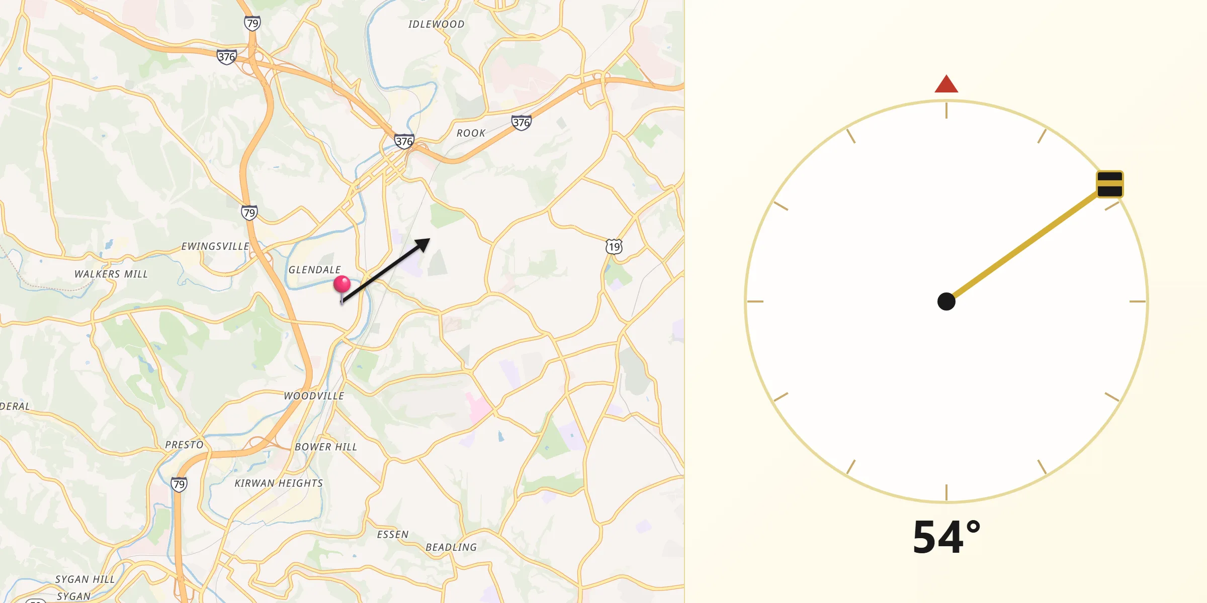 Qibla Direction from Heidelberg